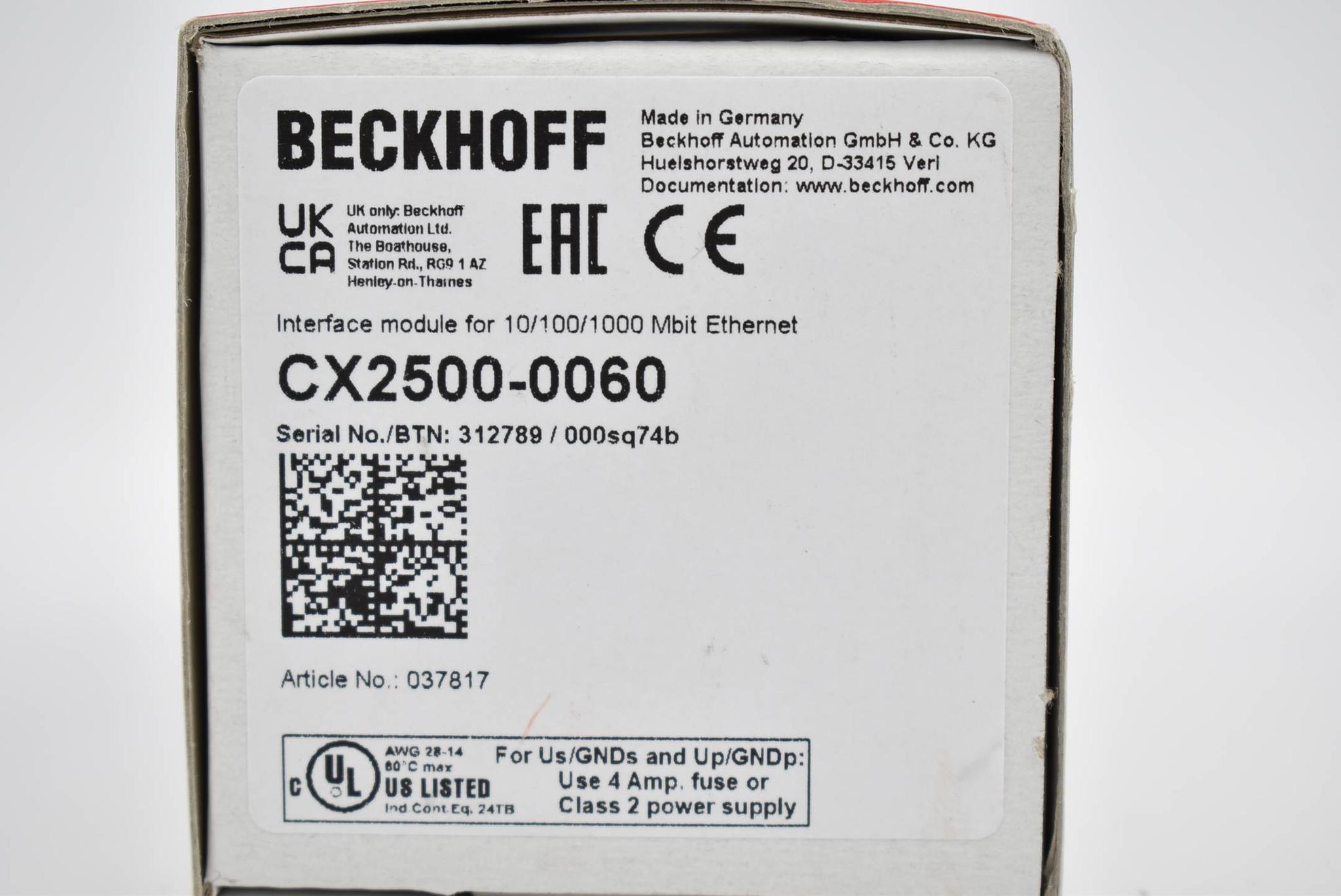 Produktfoto 1 von Beckhoff Ethernetmodul CX2500-0060