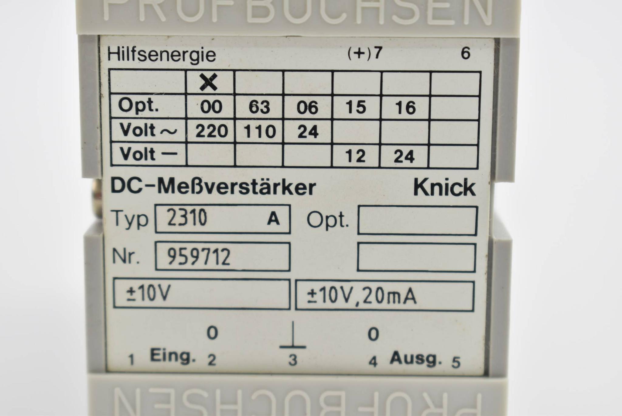 Produktfoto 3 von Knick DC-Messverstaerker Typ 2310A ( 959712 )