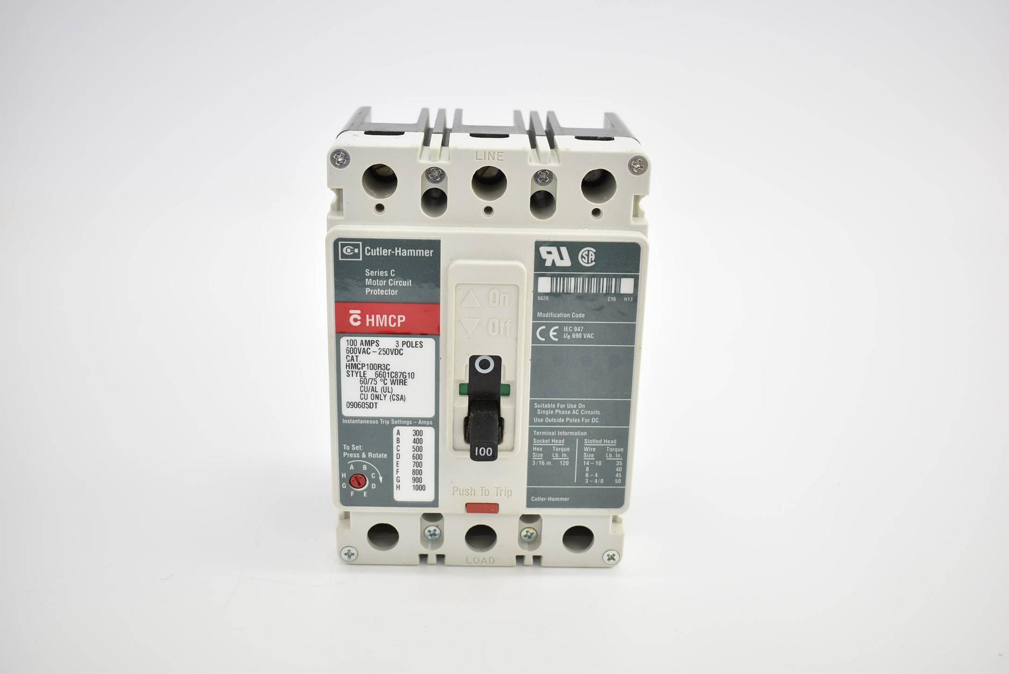 Produktfoto 1 von Cutler-Hammer Series C Motor Circuit Protector HMPC100R3C ( 090605DT )