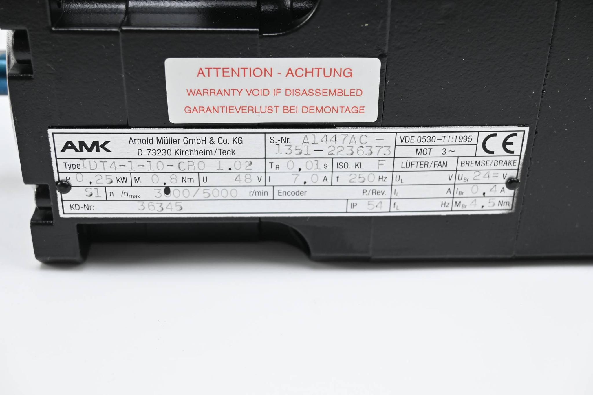 Produktfoto 3 von AMK Motor mit Servo Controller IDT4-1-10-CB0 1.02 ( IDT4-1-10-CB01.02 )