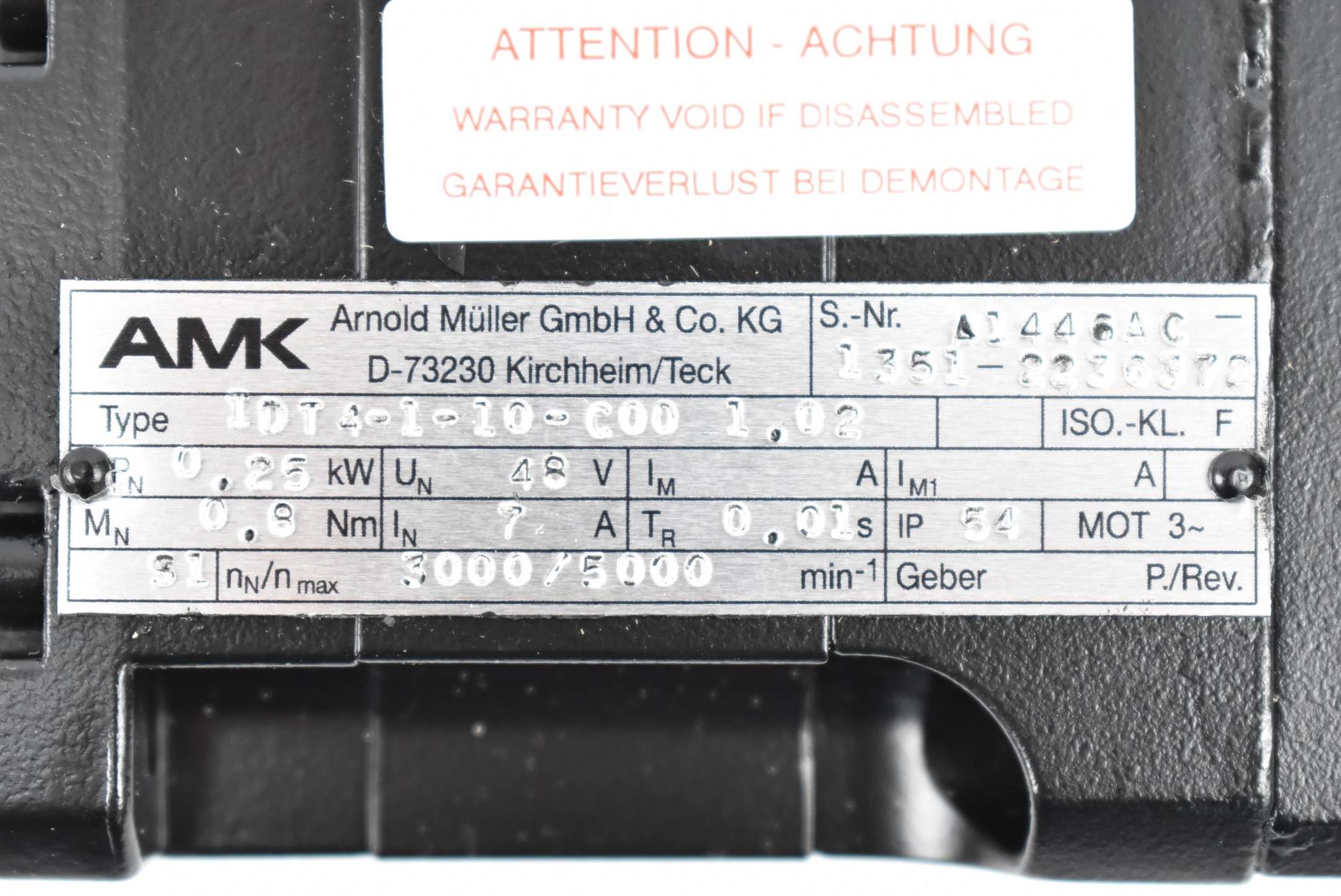 Produktfoto 4 von AMK Servomotor IDT4-1-10-C00 ( 0,25kW 3000-5000 U/min. )