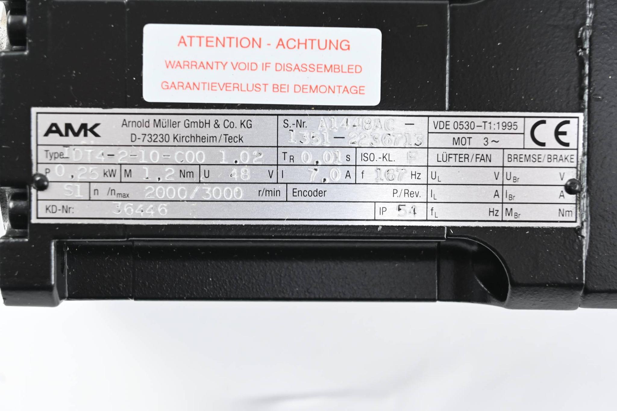 Produktfoto 3 von AMK Synchron-Servomotor mit integriertem Wechselrichter IDT4-2-10-C00 1.02