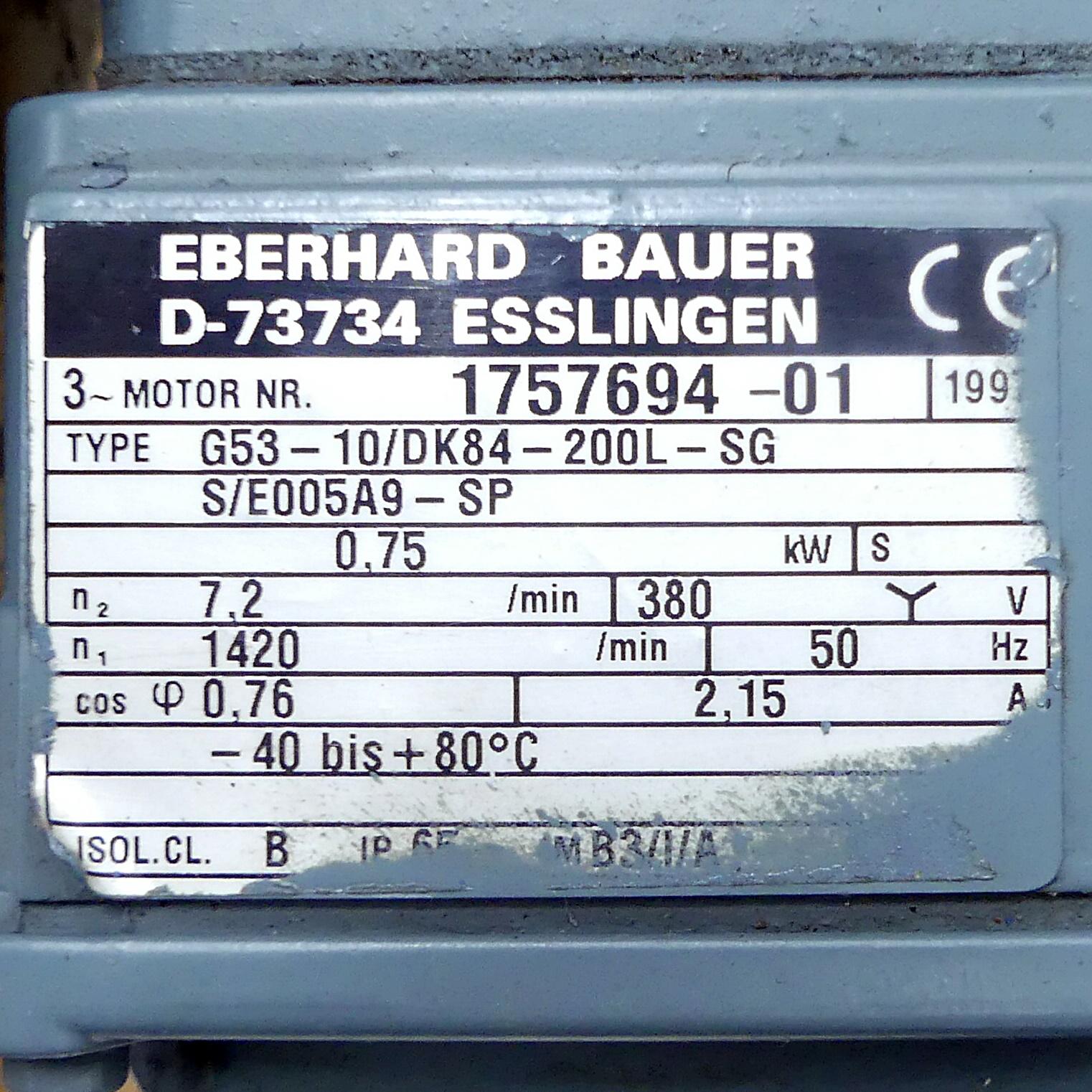 Produktfoto 2 von BAUER Getriebemotor