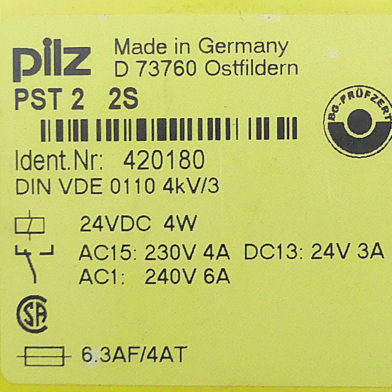 Produktfoto 2 von PILZ Sicherheitsschaltgerät PST2 24VDC 2S