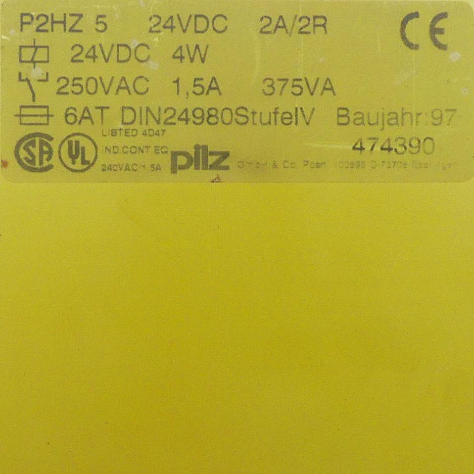 Produktfoto 2 von PILZ PZHZ 5 24VDC 2A/2R Sicherheitsrelais