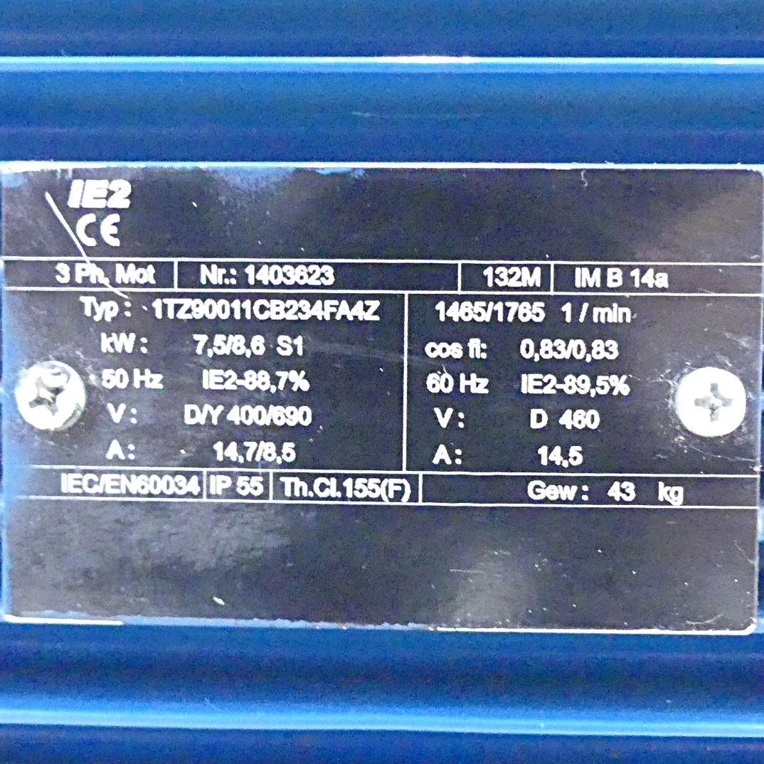 Produktfoto 2 von HERSTELLER UNBEKANNT Drehstrommotor 1TZ90011CB234FA4Z