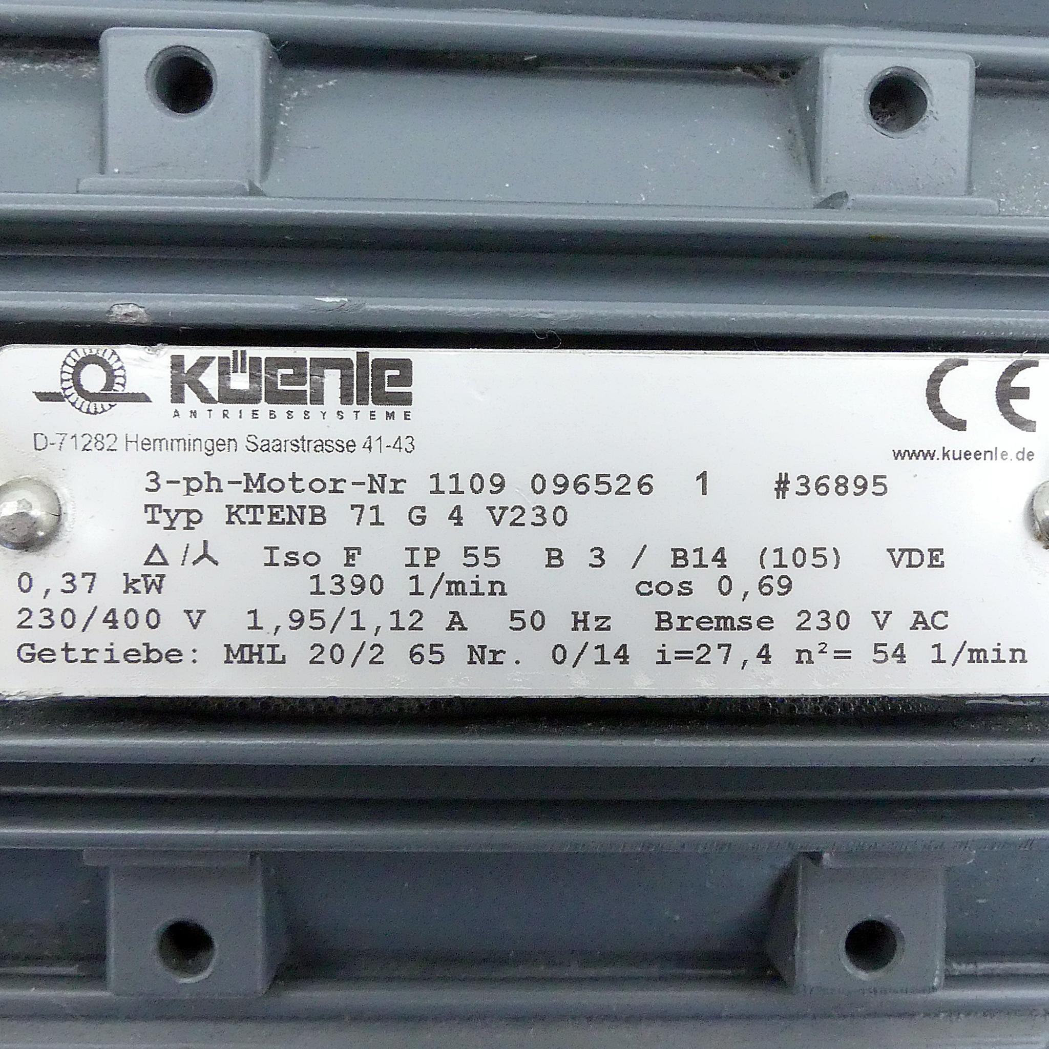 Produktfoto 2 von KüENLE Getriebemotor KTENB 71 G 4 V230