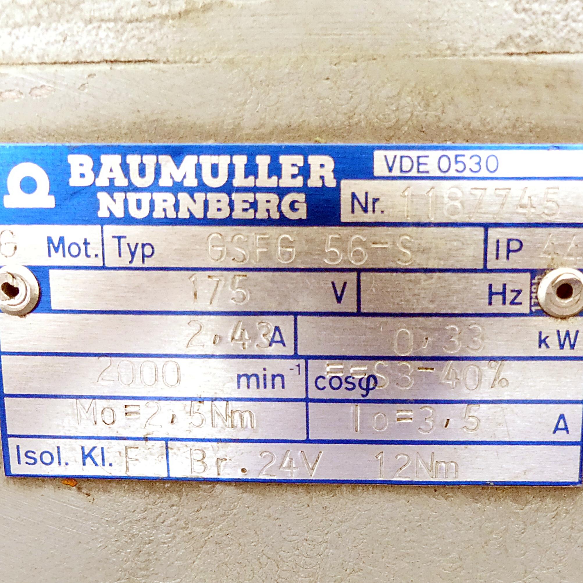 Produktfoto 2 von BAUMÜLLER NÜRNBERG Drehstrommotor GSFG 56-S