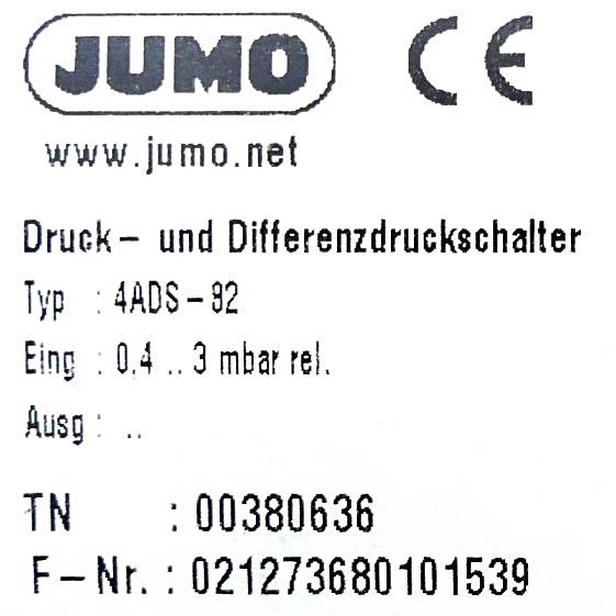 Produktfoto 2 von JUMO Differenzdruckschalter 4ADS-82