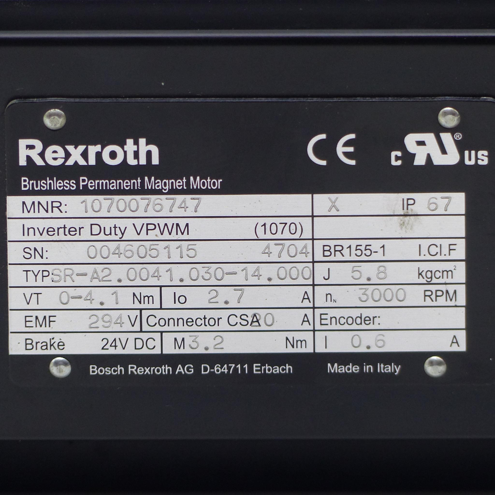 Produktfoto 2 von REXROTH Servomotor SR-A2.0041.030-14.000