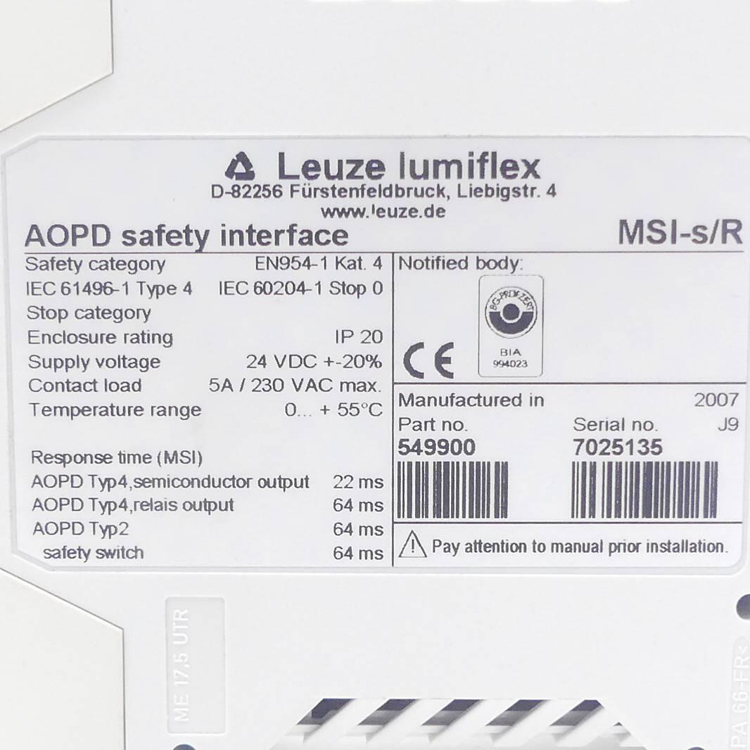 Produktfoto 2 von LEUZE ELECTRONIC Modulares Sicherheits-Interface MSI-s/R