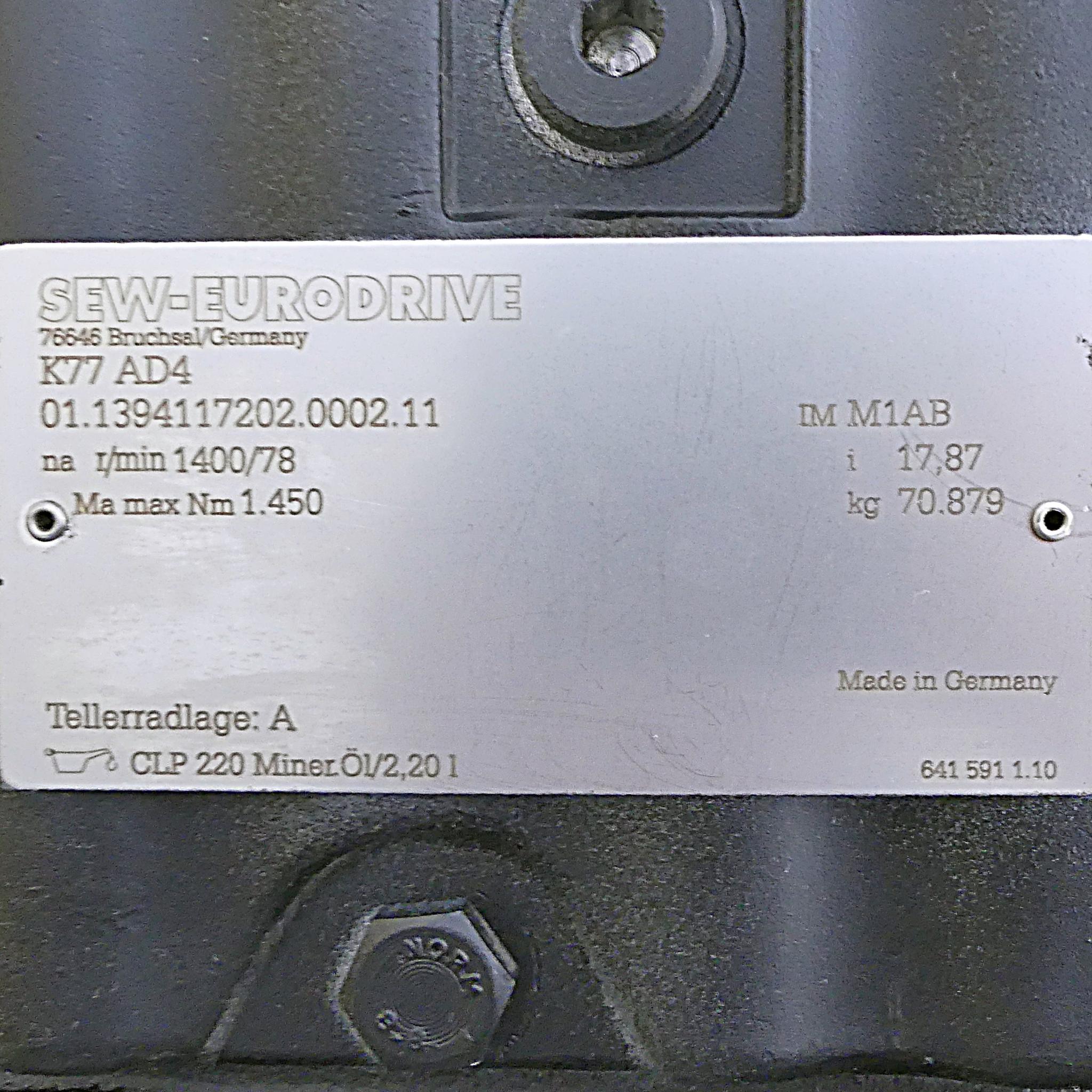 Produktfoto 2 von SEW-EURODRIVE Getriebe K77 AD4