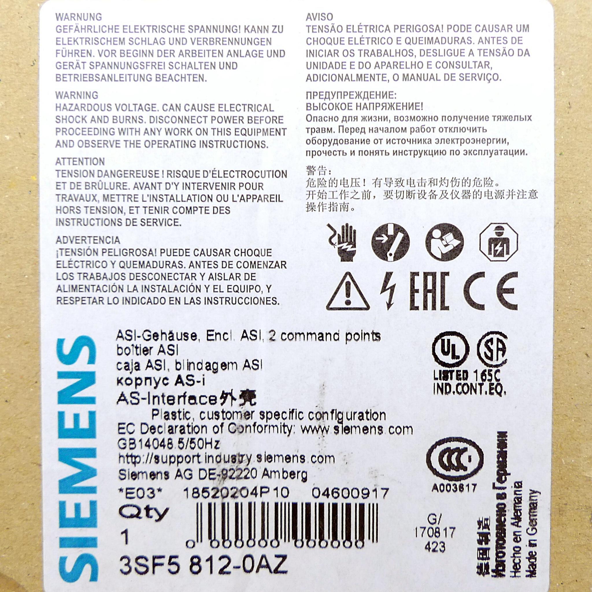 Produktfoto 2 von SIEMENS AS-Interface Komplettgerät 3SF5 812-0AZ