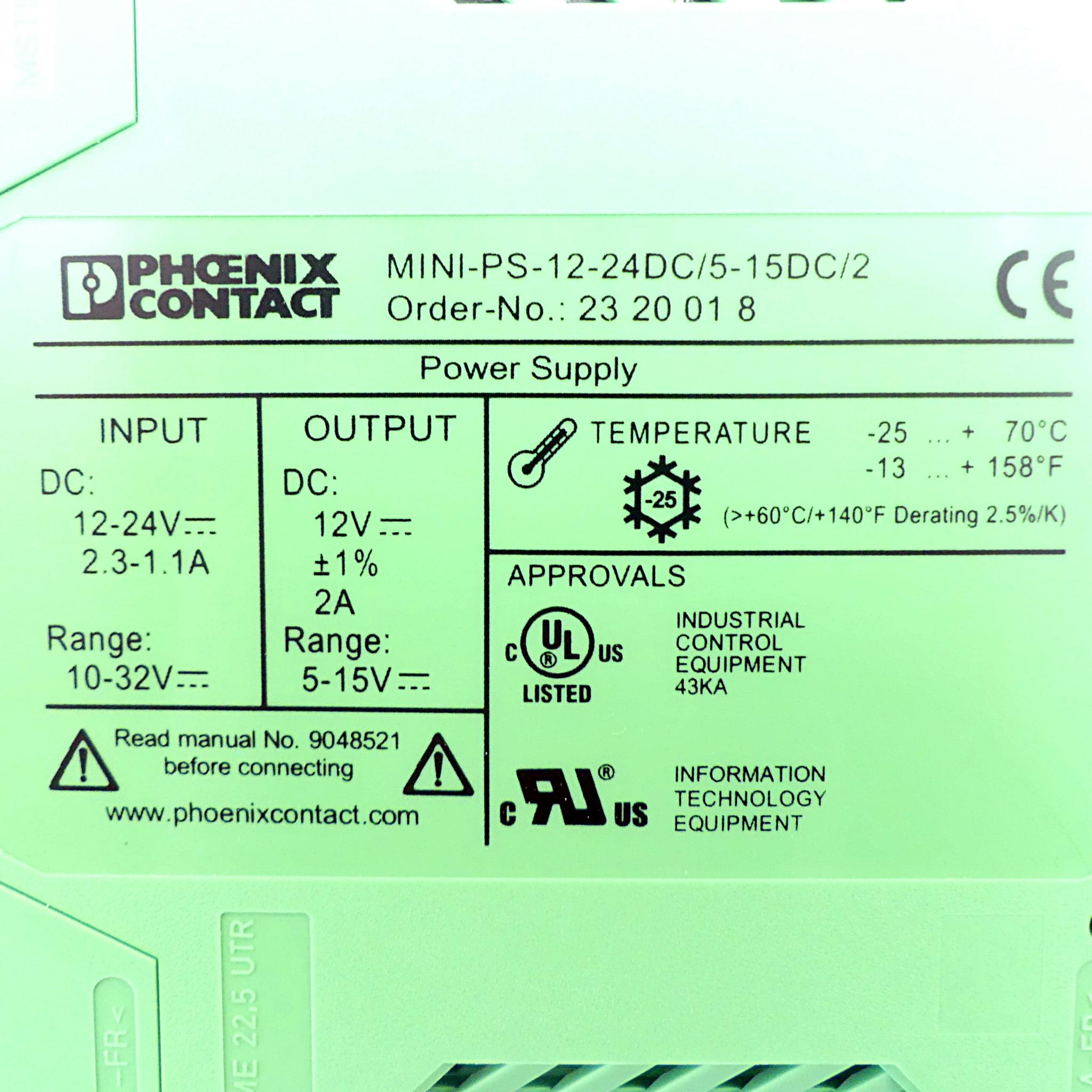 Produktfoto 2 von PHOENIX CONTACT Wandler MINI-PS-12-24DC/5-15DC/2