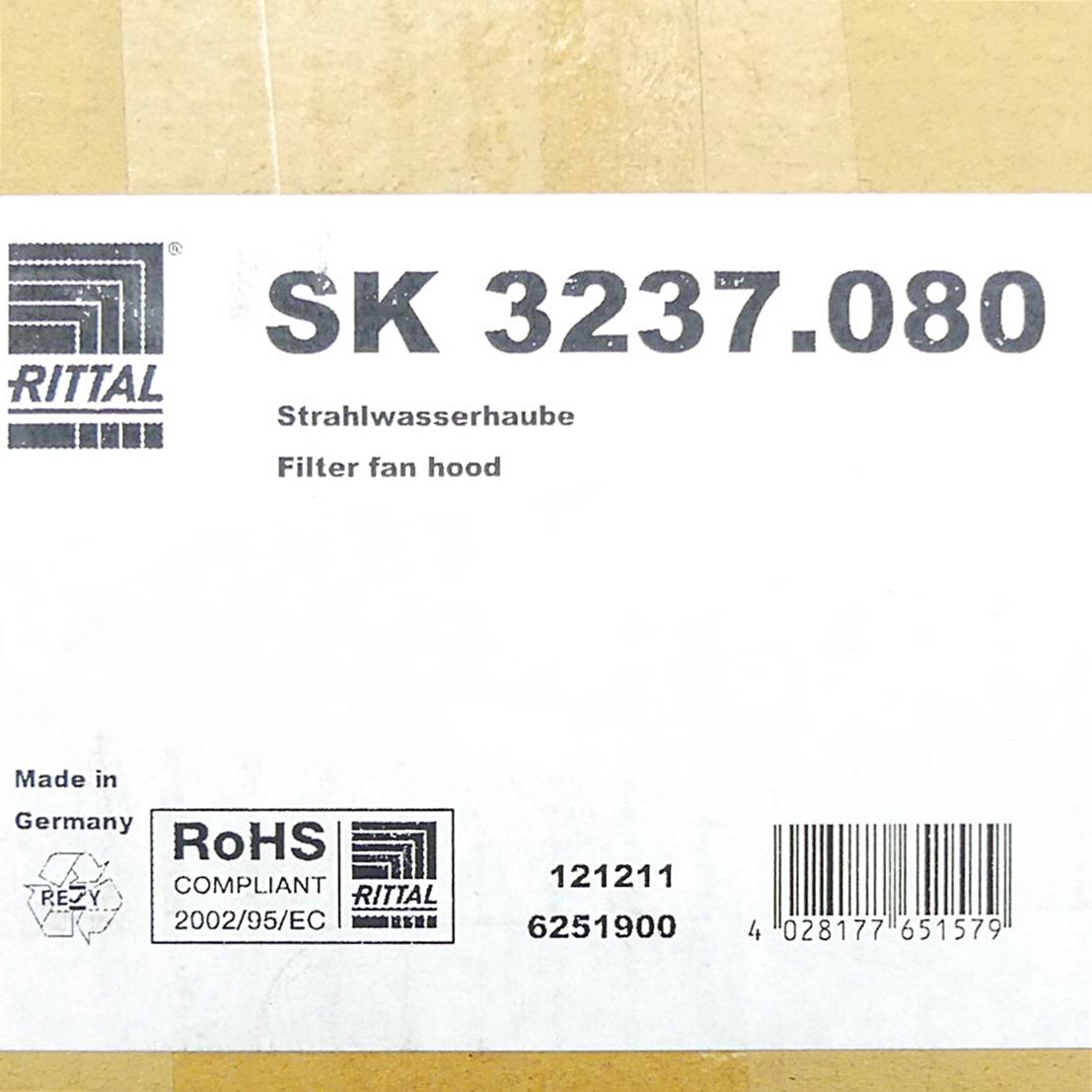 Produktfoto 2 von RITTAL Strahlwasserhaube SK 3237.080