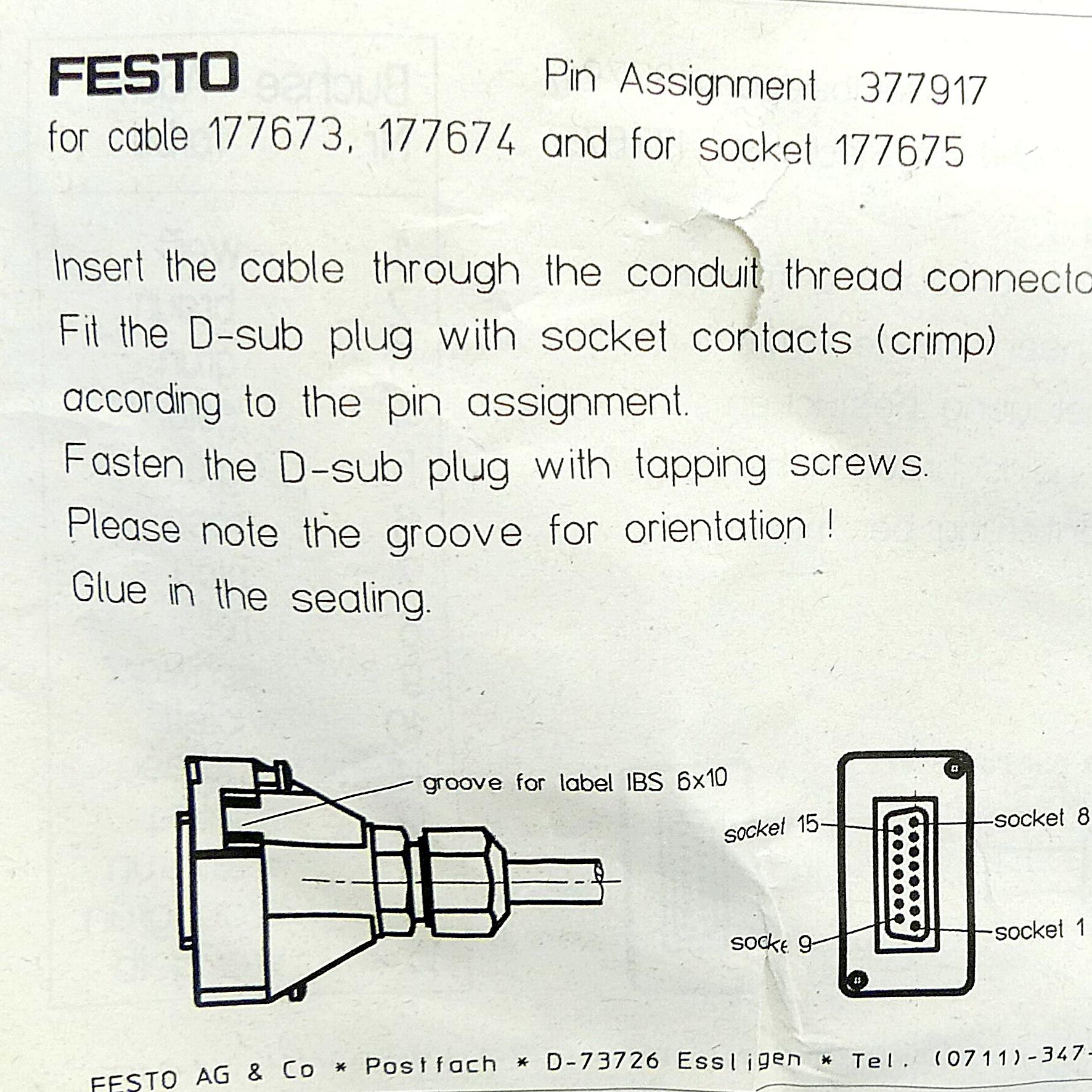 Produktfoto 5 von FESTO Steckdosenkabel KMPV-SUB-D-15-5