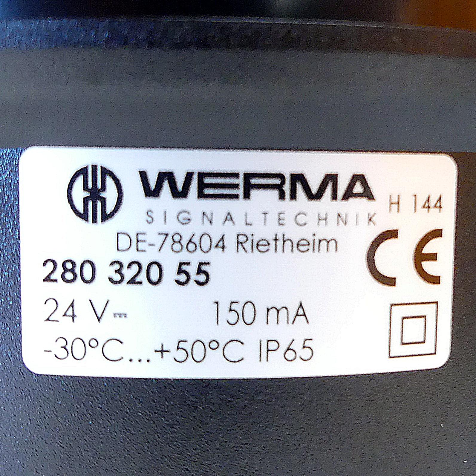 Produktfoto 2 von WERMA ED Rundum Signalleuchte Gelb BM 280