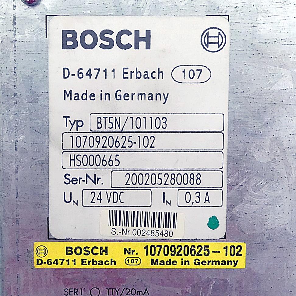 Produktfoto 2 von BOSCH Bedienfeld BT5 BT5N/101103