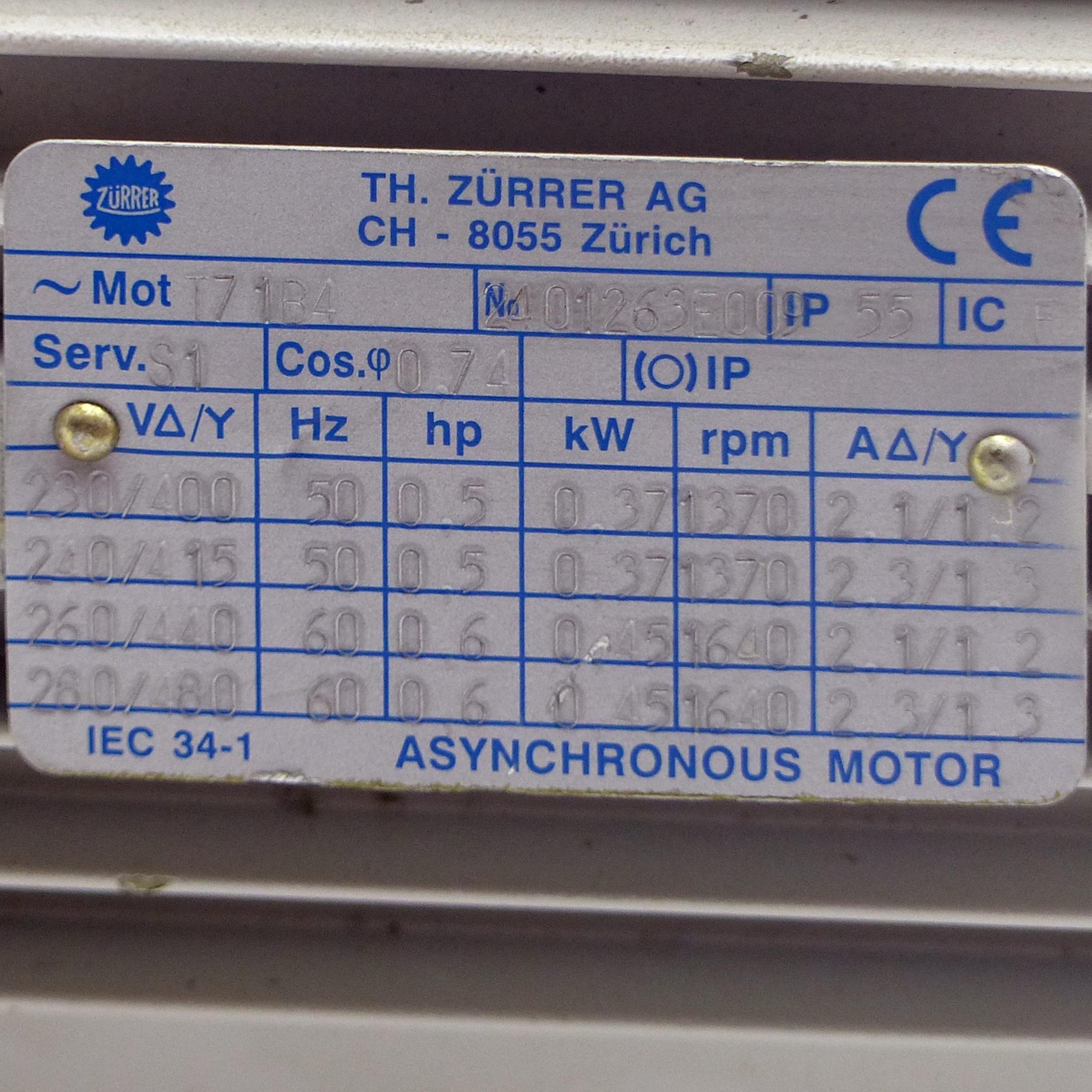 Produktfoto 2 von TH ZüRRER Getriebemotor T71B4