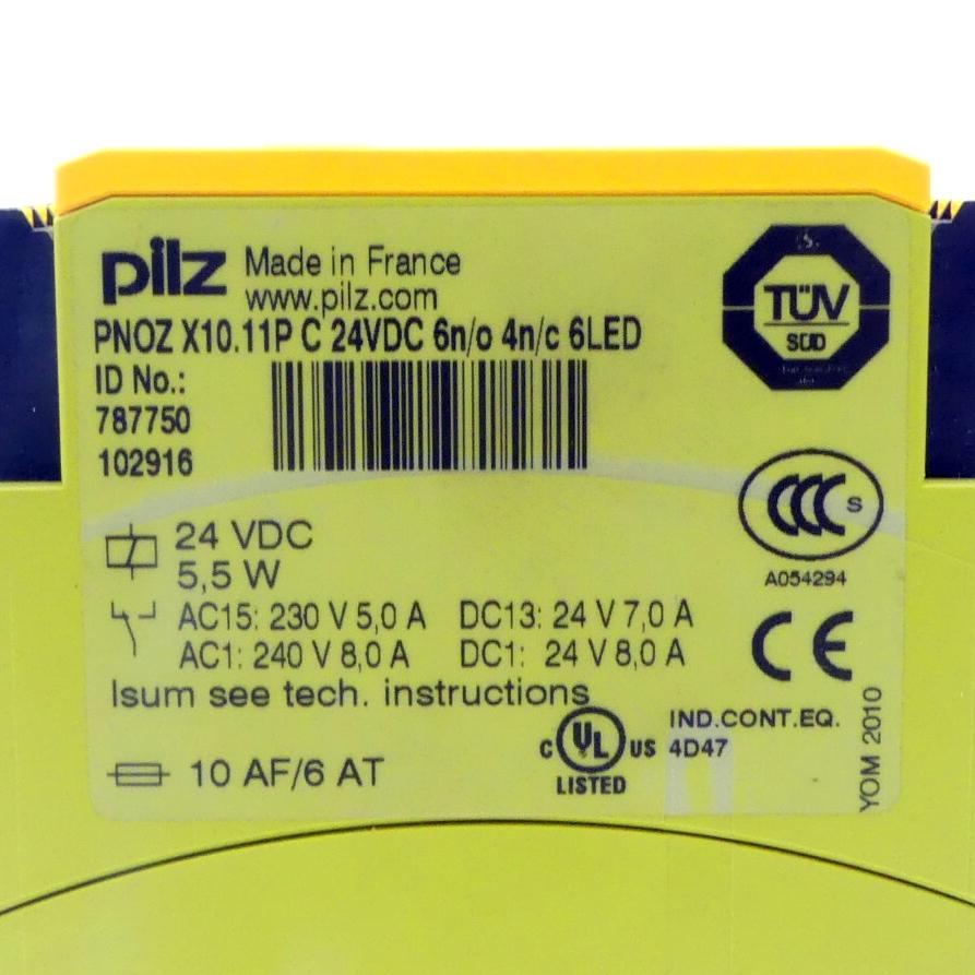 Produktfoto 2 von PILZ Sicherheitsschaltrelais PNOZ X10.11P C 24VDC 6n/o 4n/c 6LED