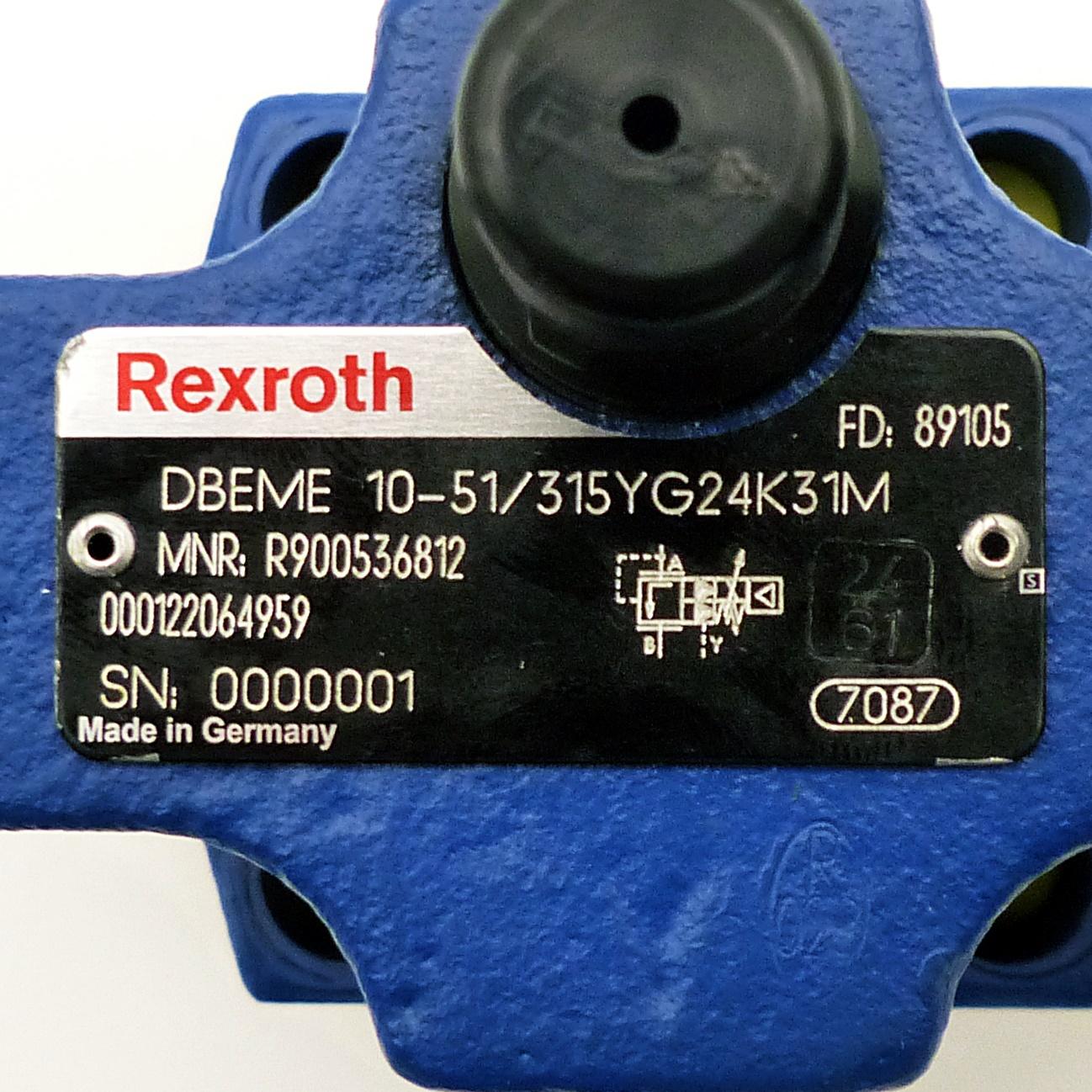 Produktfoto 2 von REXROTH Druckbegrenzungsventil DBEME 10-51/315YG24K31M