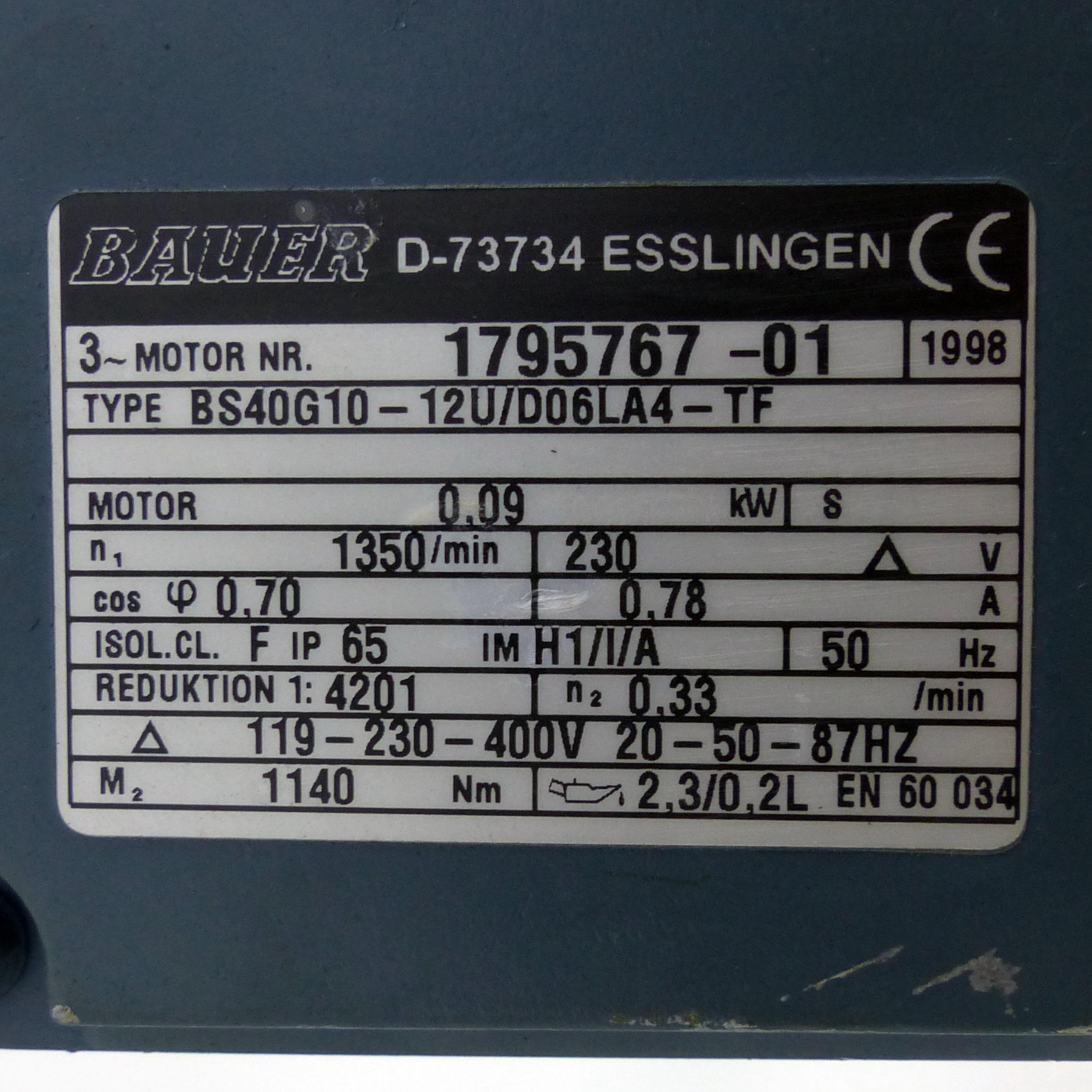 Produktfoto 2 von BAUER Getriebemotor