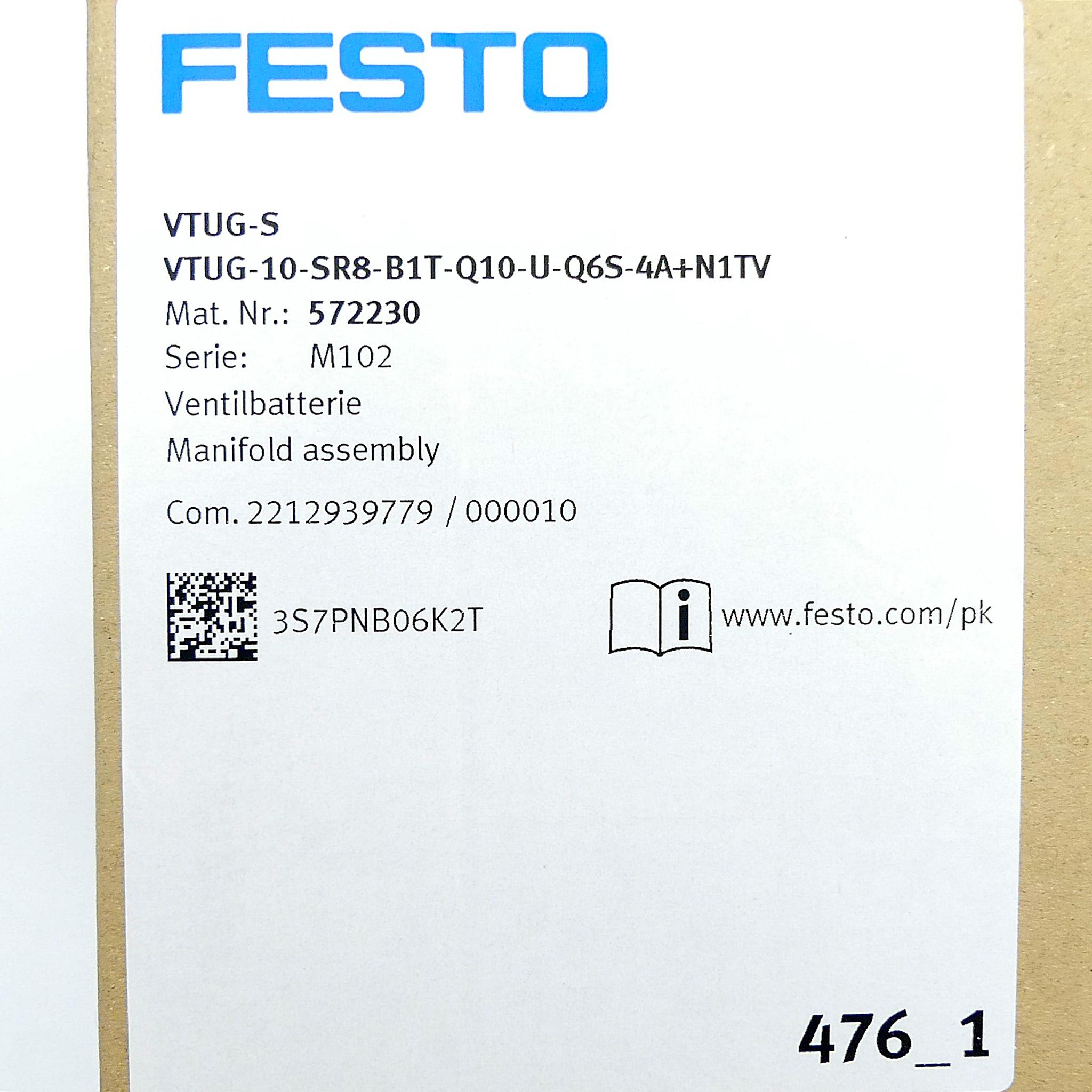 Produktfoto 2 von FESTO Ventilbatterie VTUG-10-SR8-B1T-Q10-U-Q6S-4A+N1TV