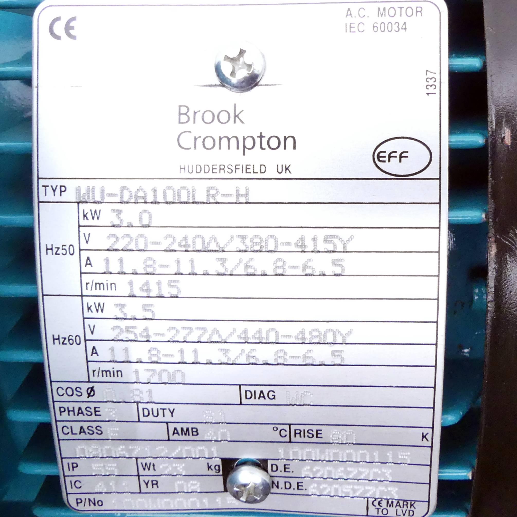 Produktfoto 2 von BROOK CROMPTON Drehstrommotor