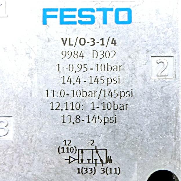 Produktfoto 2 von FESTO Pneumatikventil VL/O-3-1/4