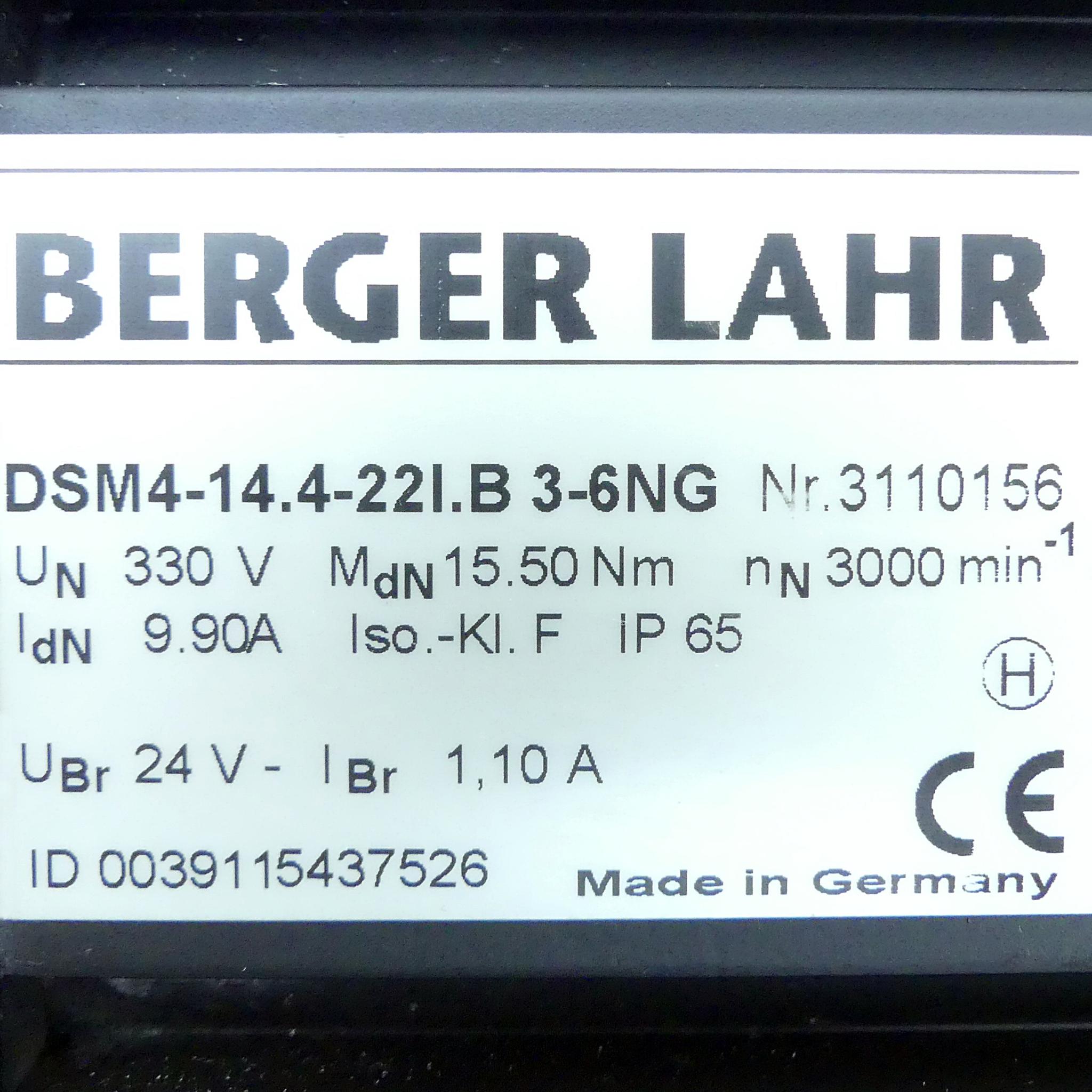 Produktfoto 2 von BERGER LAHR Servomotor DSM4-14.4-22l.B 3-6NG