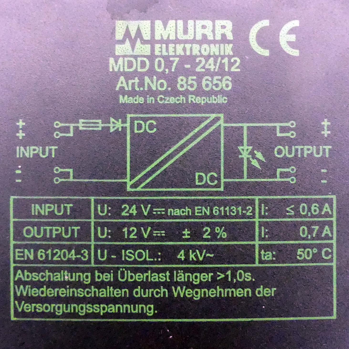 Produktfoto 6 von MURRELEKTRONIK DC/DC-Wandler MDD 0,7-24/12