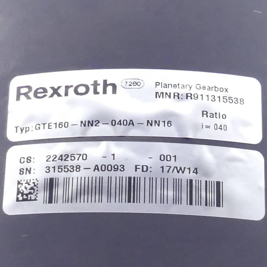 Produktfoto 2 von REXROTH Planetengetriebe GTE160-NN2-040A-NN16