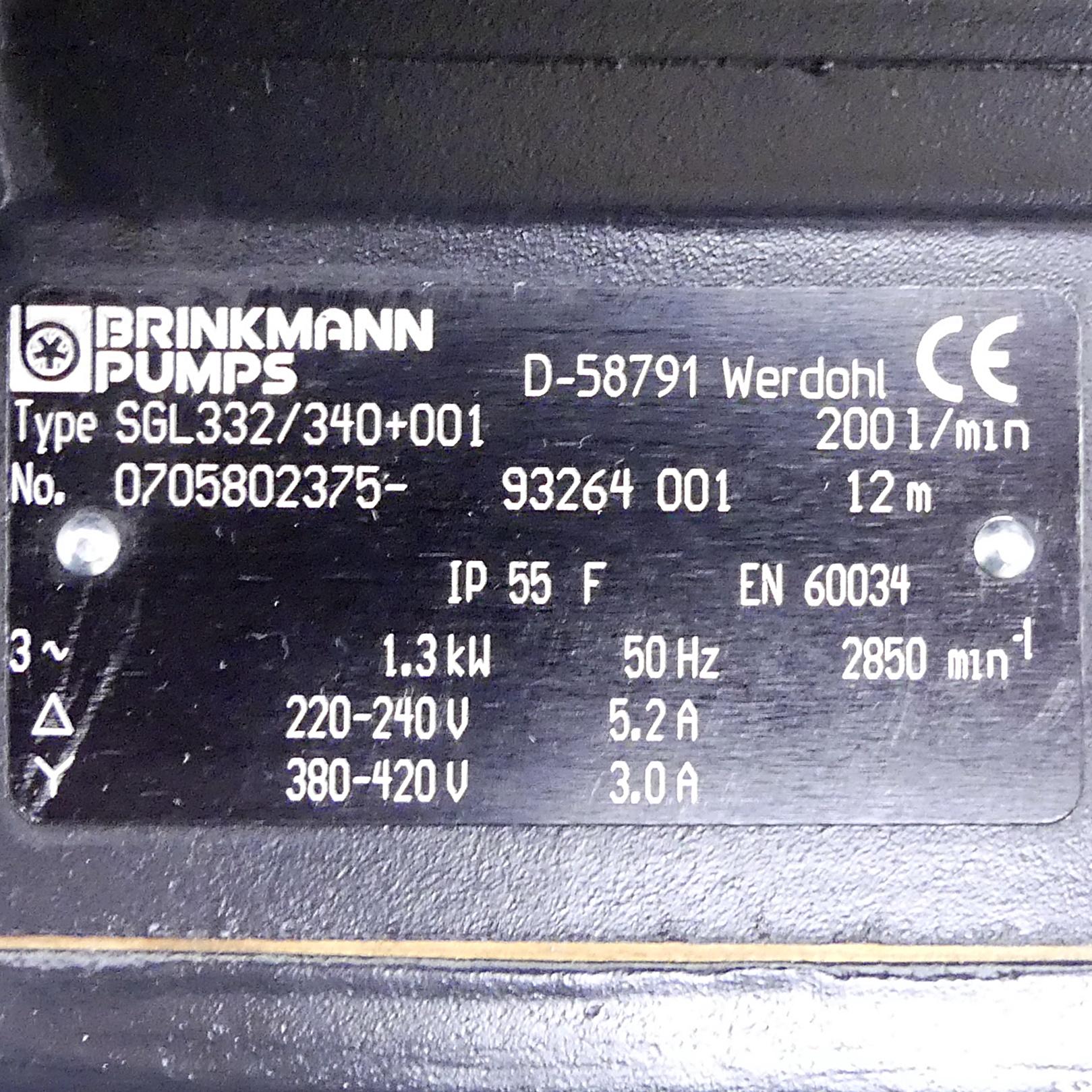 Produktfoto 2 von BRINKMANN PUMPS Tauchpumpe SGL332/340+001