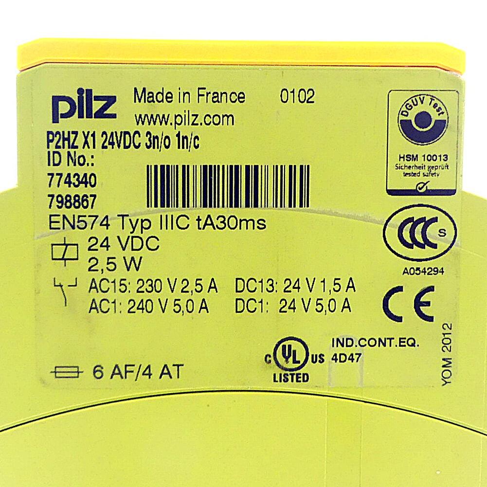 Produktfoto 2 von PILZ Zweihandüberwachung P2HZ X1 24VDC 3n/o 1n/c