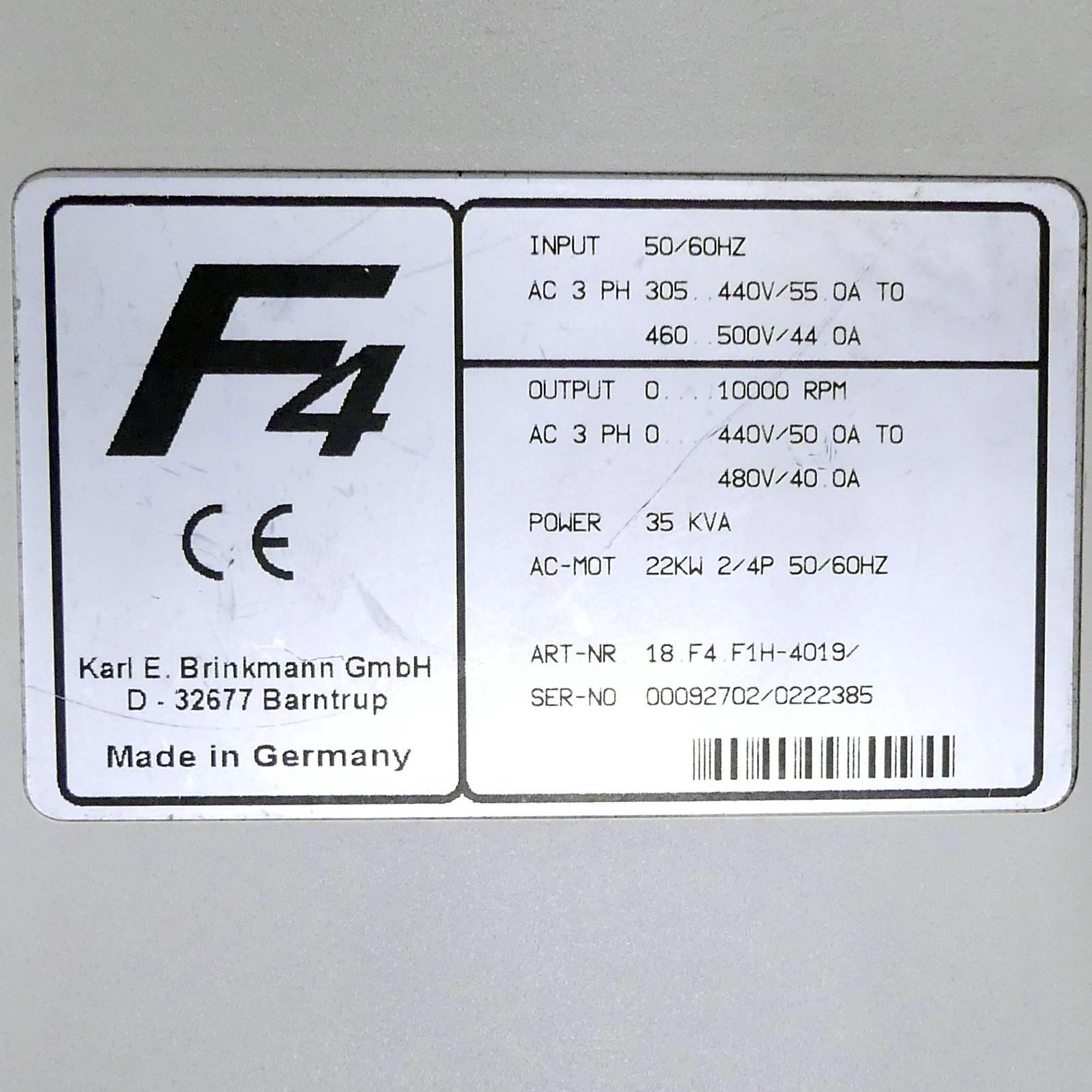 Produktfoto 2 von KEB ANTRIEBSTECHNIK Frequenzumformer F4