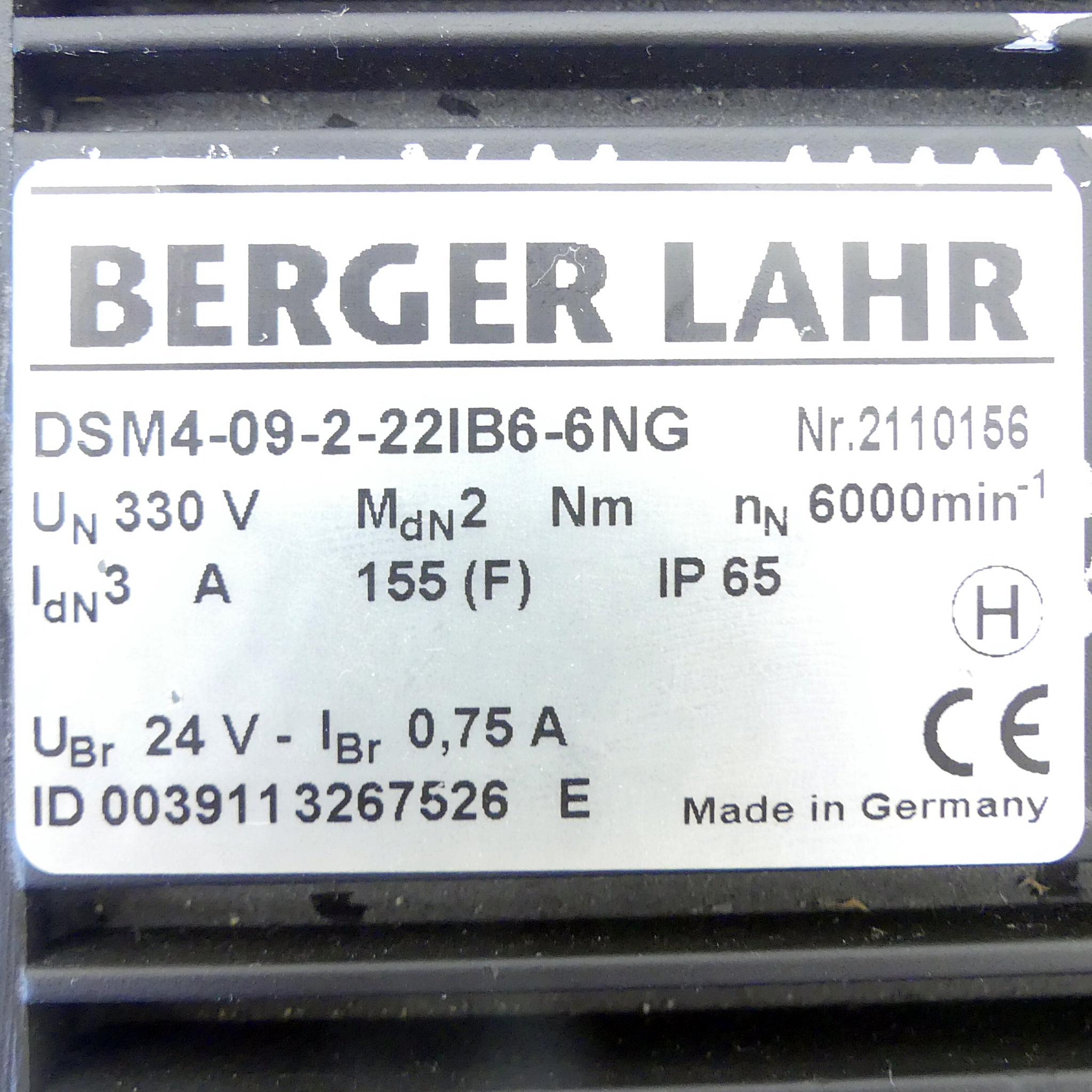 Produktfoto 2 von BERGER LAHR Servomotor DSMA-09-2-22IB6-6NG