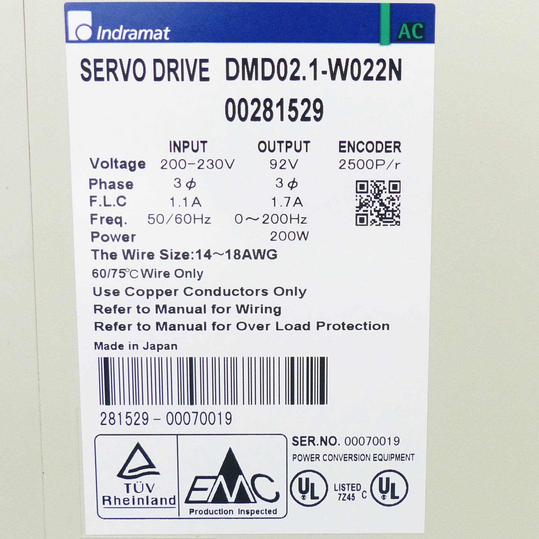 Produktfoto 2 von INDRAMAT Servo Drive DMD02.1-W022N