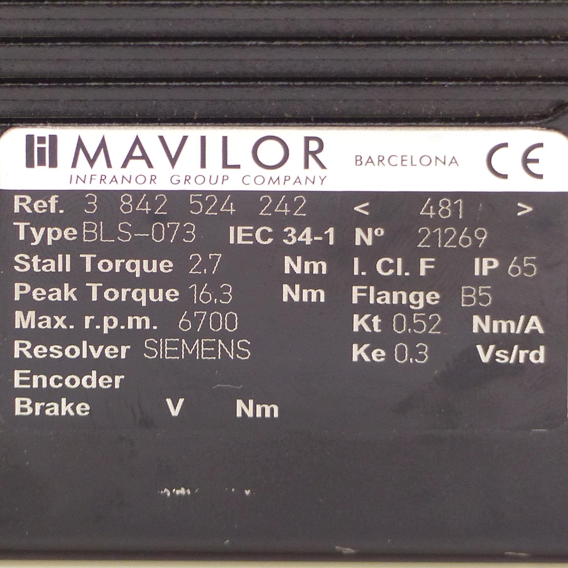 Produktfoto 2 von MAVILOR AC-Servomotor BLS-073