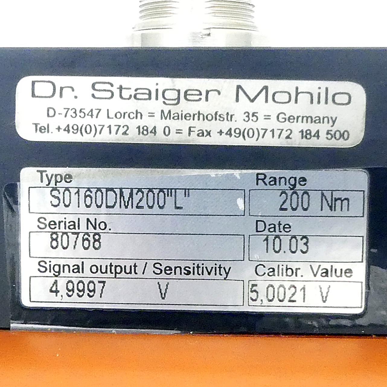 Produktfoto 2 von DR. STAIGER MOHILO Drehmomentsensor S0160DM200"L"