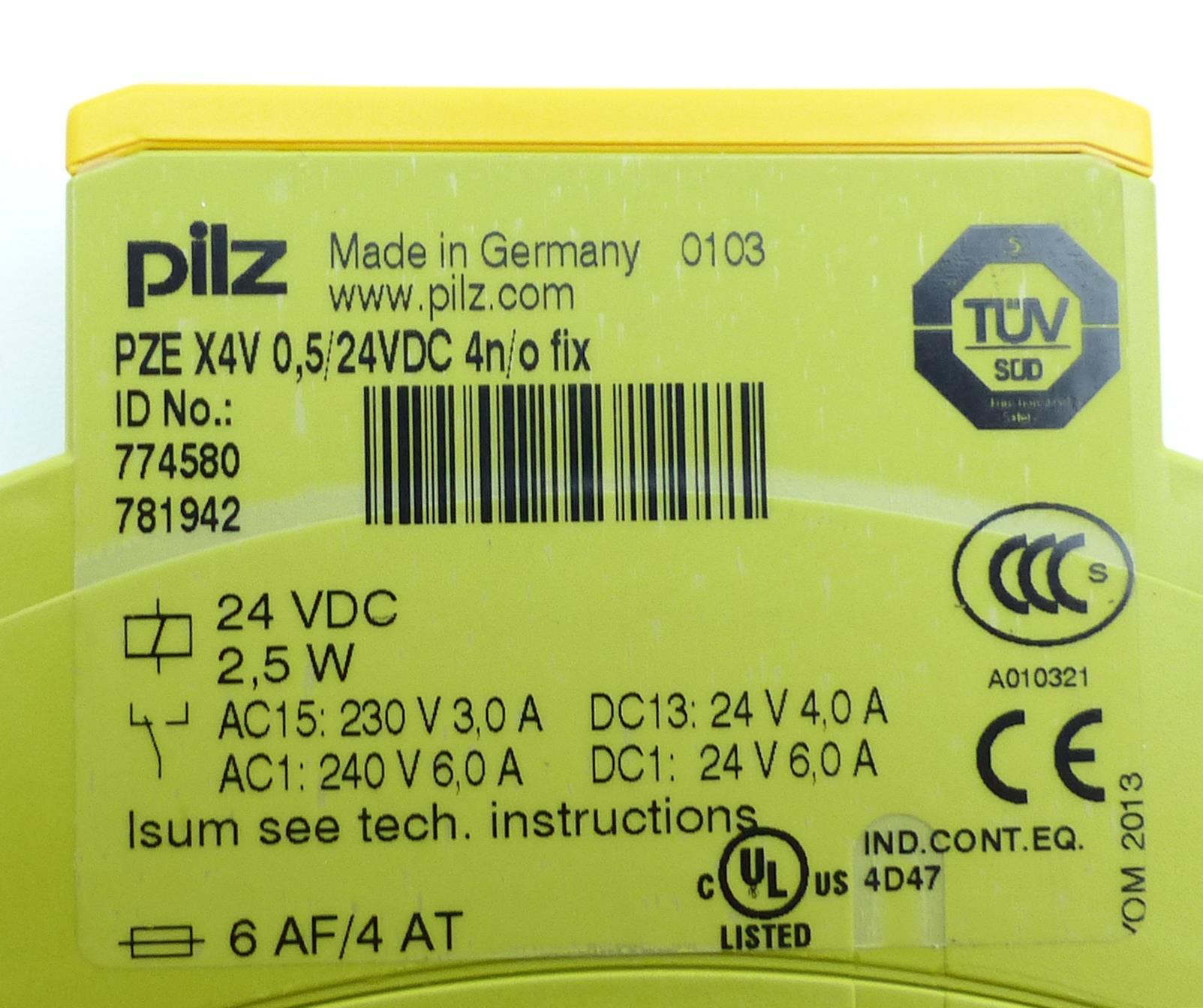 Produktfoto 2 von PILZ Kontaktblock PZE X4V 0,5/24VDC 4n/o fix