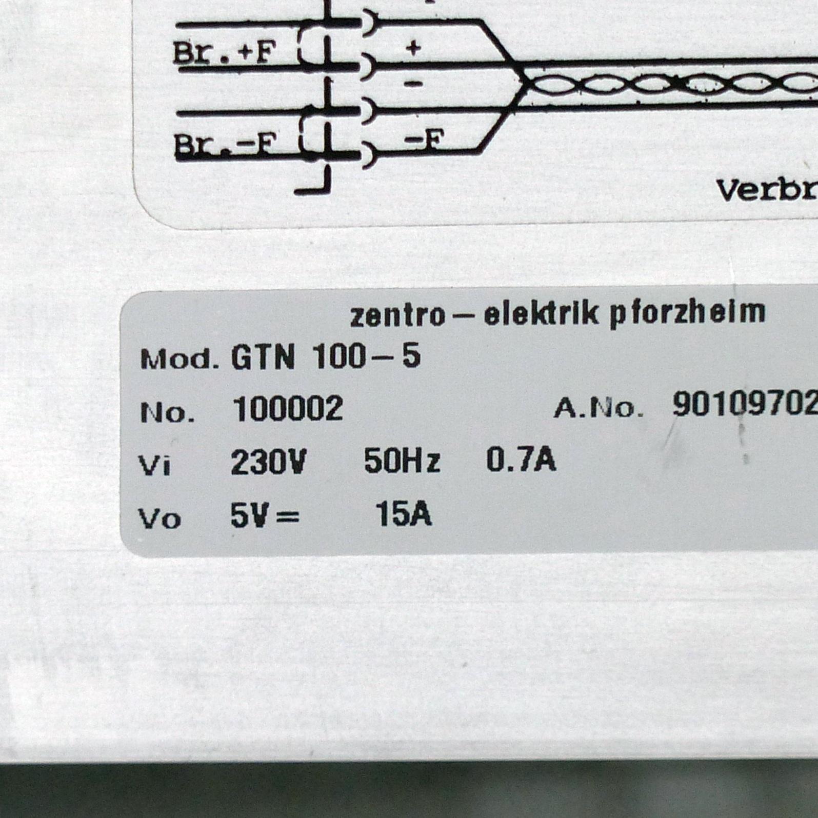 Produktfoto 2 von ZENTRO-ELEKTRIK Netzteil GTN 100-5