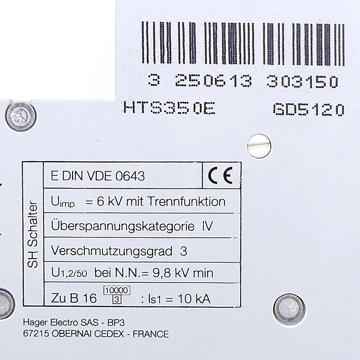 Produktfoto 2 von HAGER SLS-Schalter 50 A