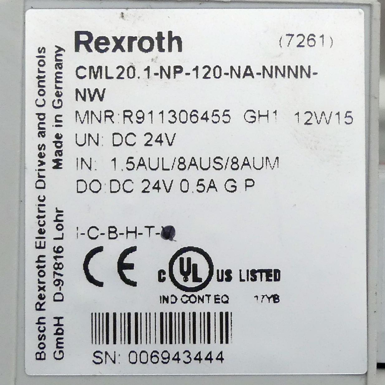 Produktfoto 2 von REXROTH IndraControl L20 CML20.1-NP-120-NA-NNNN-NW