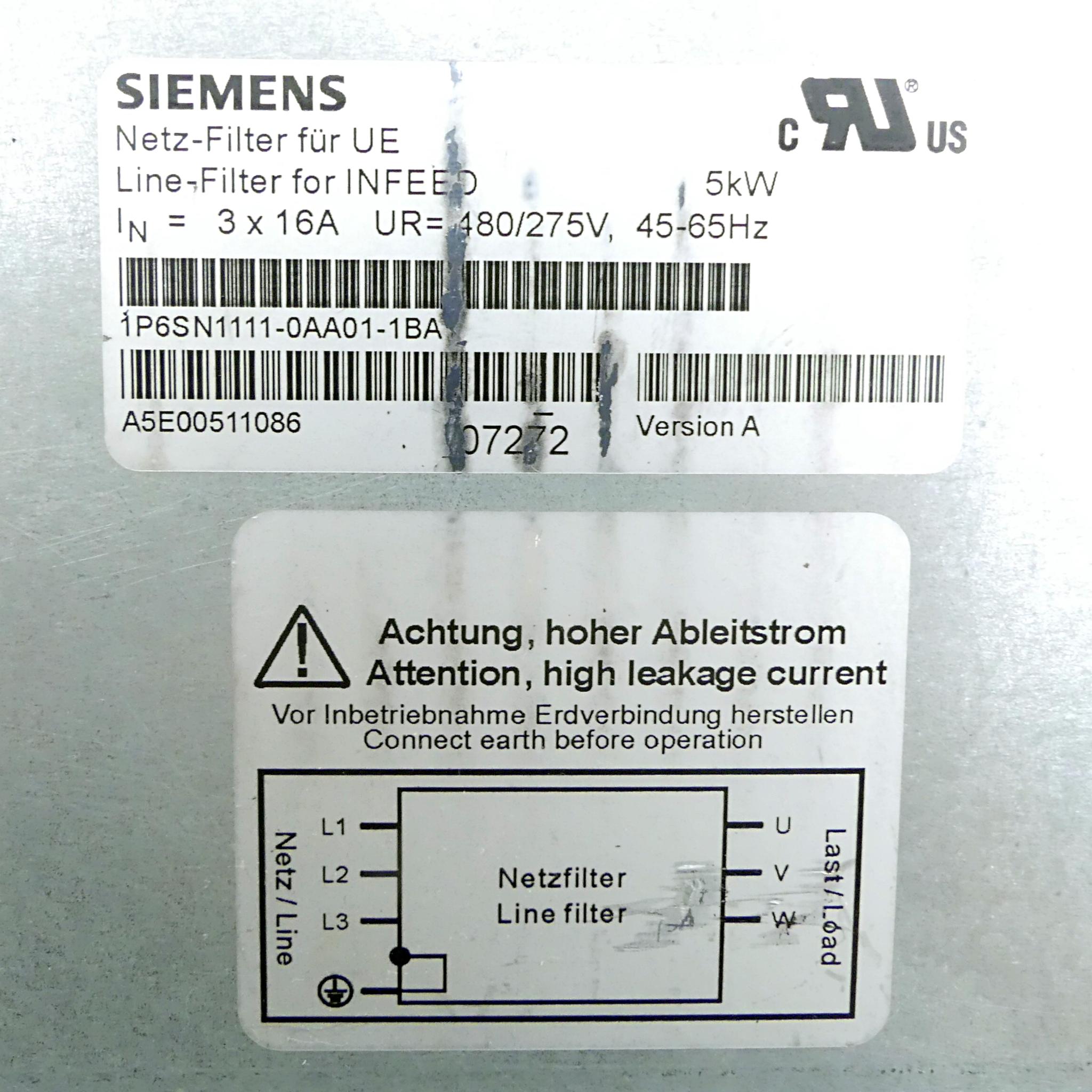 Produktfoto 2 von SIEMENS Netz-Filter für UE