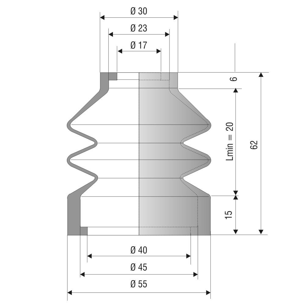 Produktfoto 2 von Faltenbalg F-4049-NBR