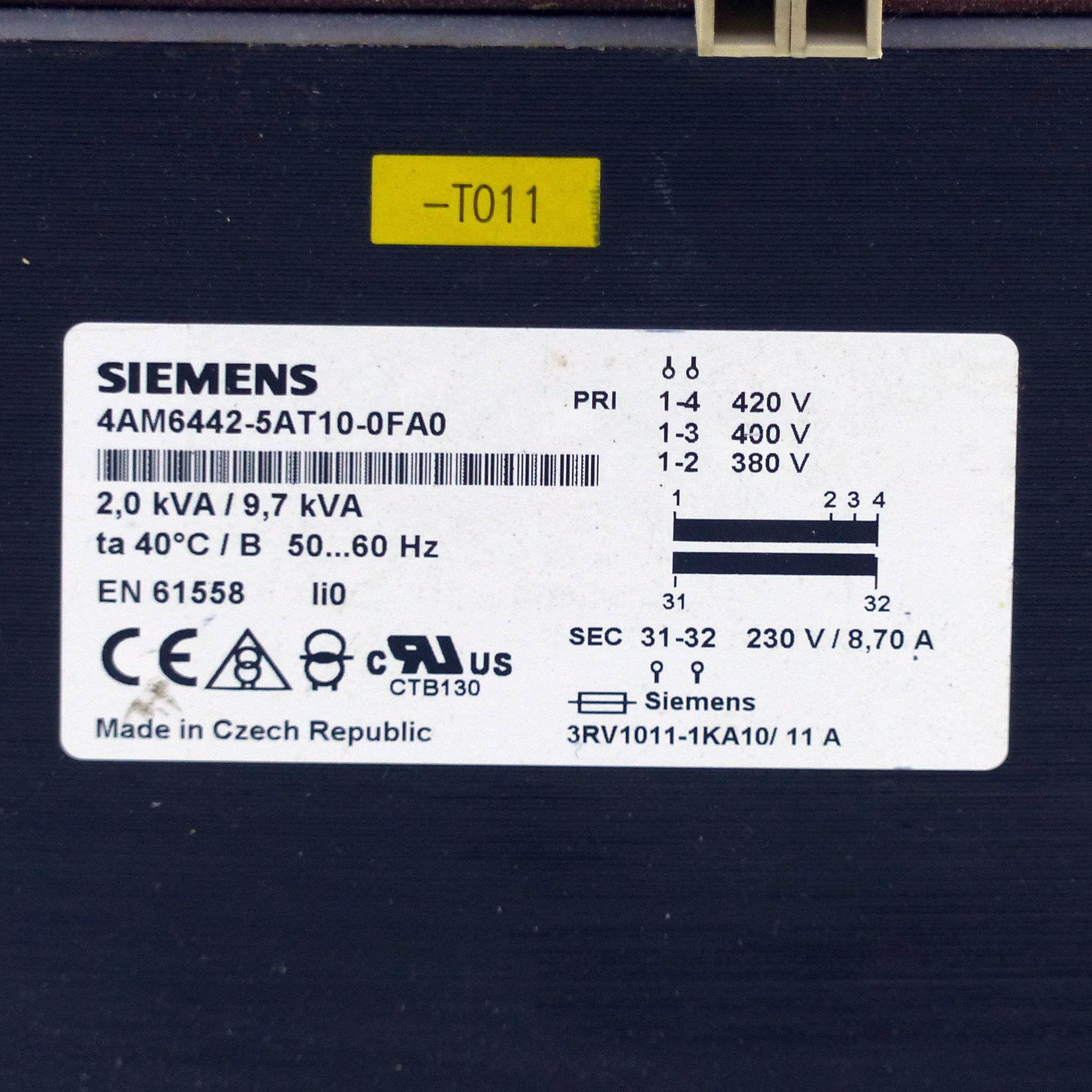 Produktfoto 2 von SIEMENS Transformator