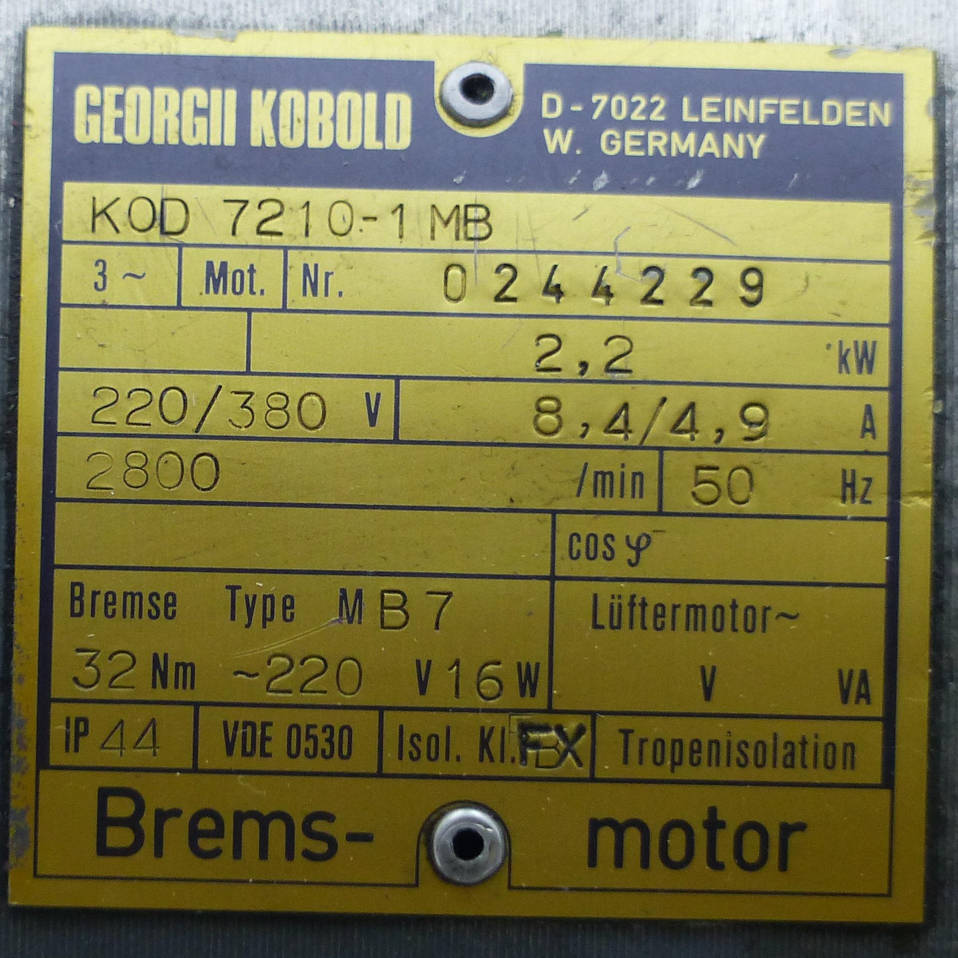 Produktfoto 2 von GEORGII KOBOLD Drehstrommotor mit Bremse KOD 7210-1 MB