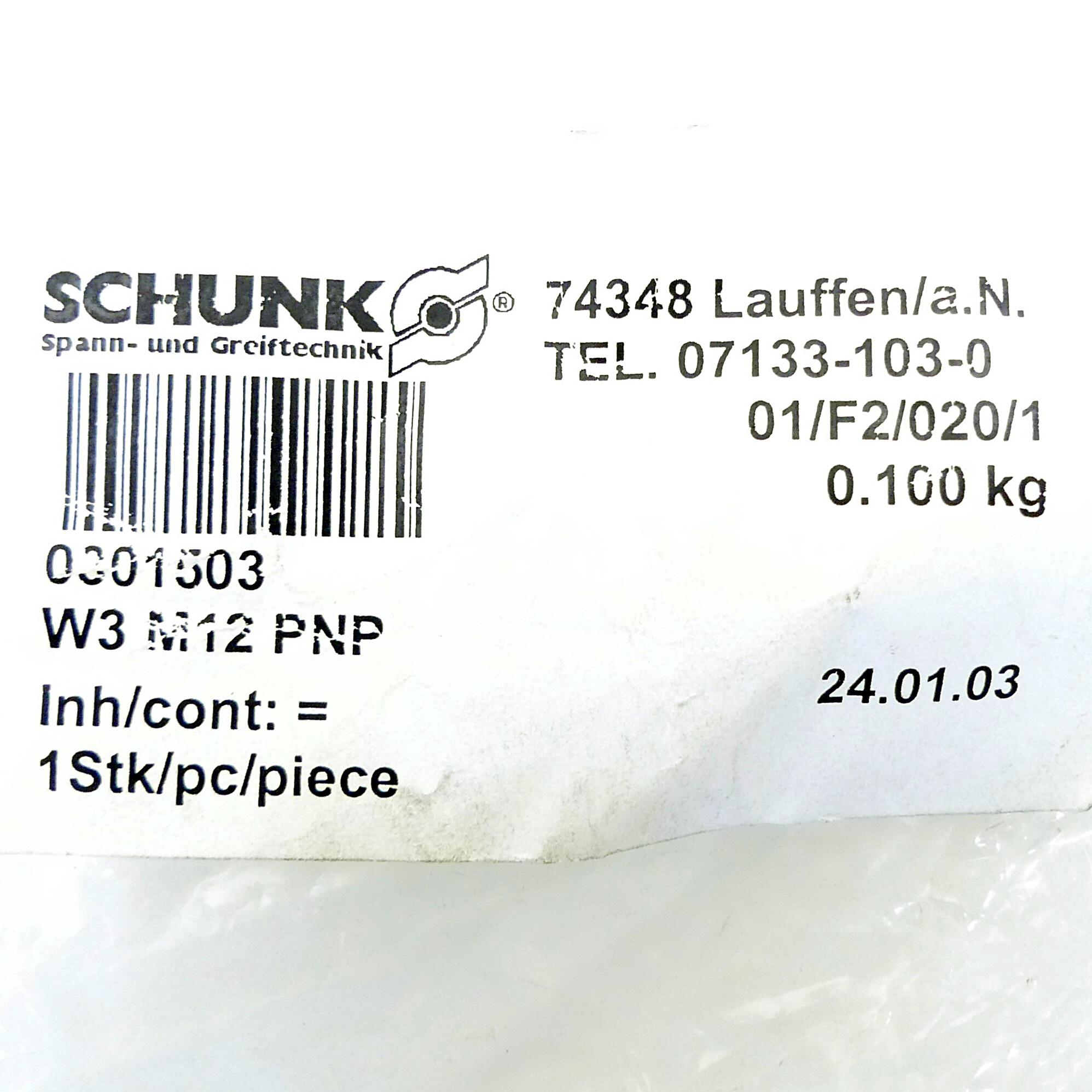 Produktfoto 2 von SCHUNK 3 x Initiatorkabel W3 M12 PNP