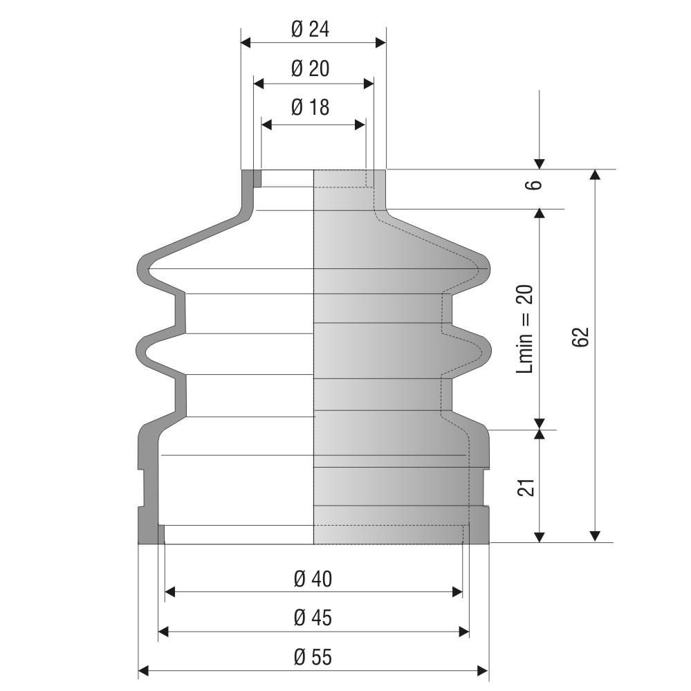 Produktfoto 2 von Faltenbalg F-4048-NBR