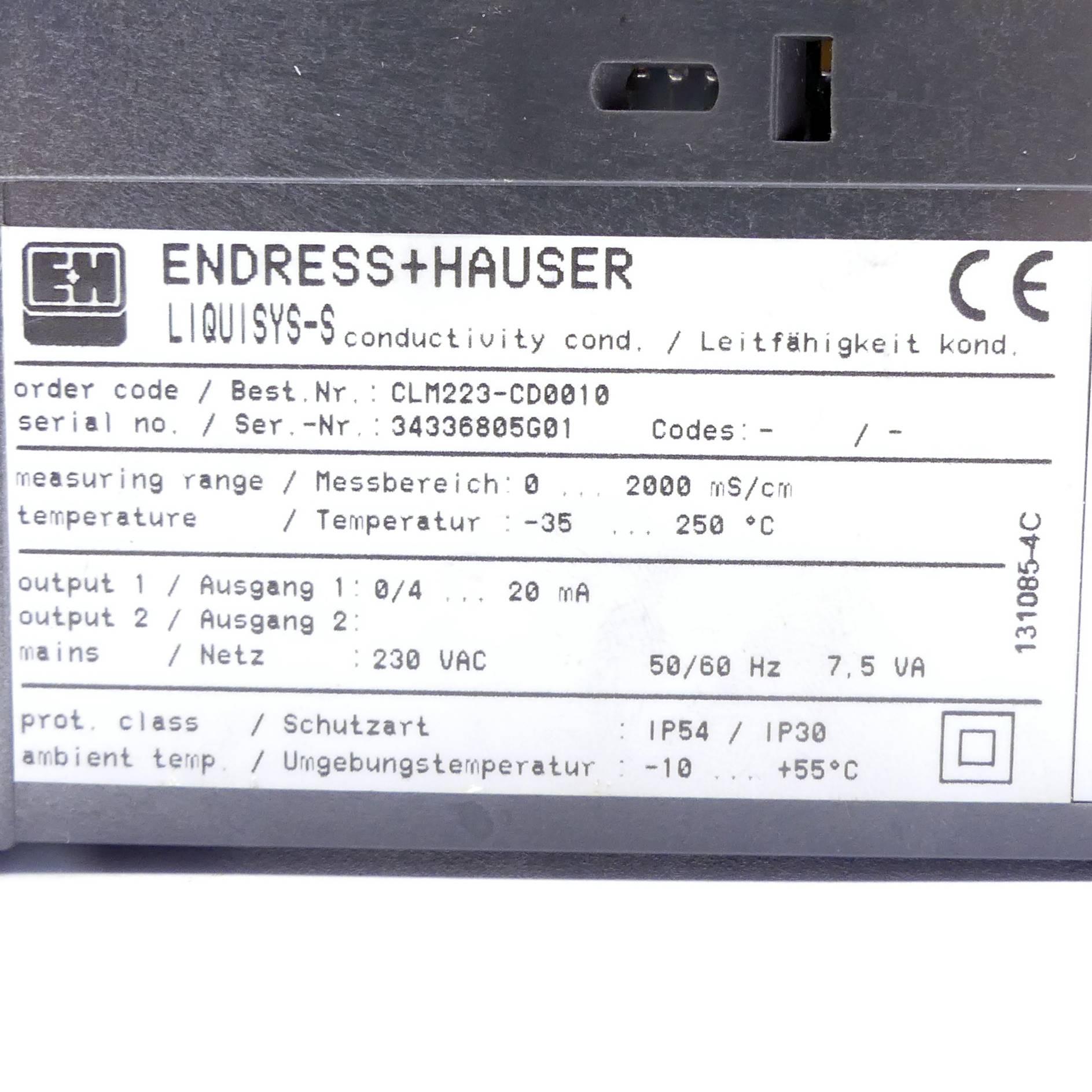 Produktfoto 2 von ENDRESS+HAUSER Leitfähigkeitsmessumformer Liquisys CLM223